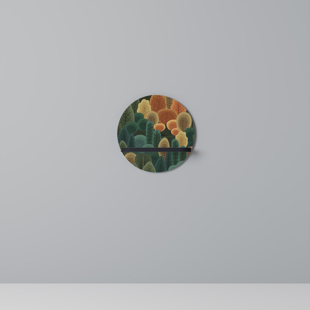 AUTUMN KALEIDOSCOPE Prateleira Redonda Decorativa em Acabamento Preto