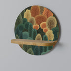 AUTUMN KALEIDOSCOPE Prateleira Redonda Decorativa em Efeito Carvalho