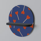 SWEET LOVE Prateleira Oval Decorativa em Acabamento Preto