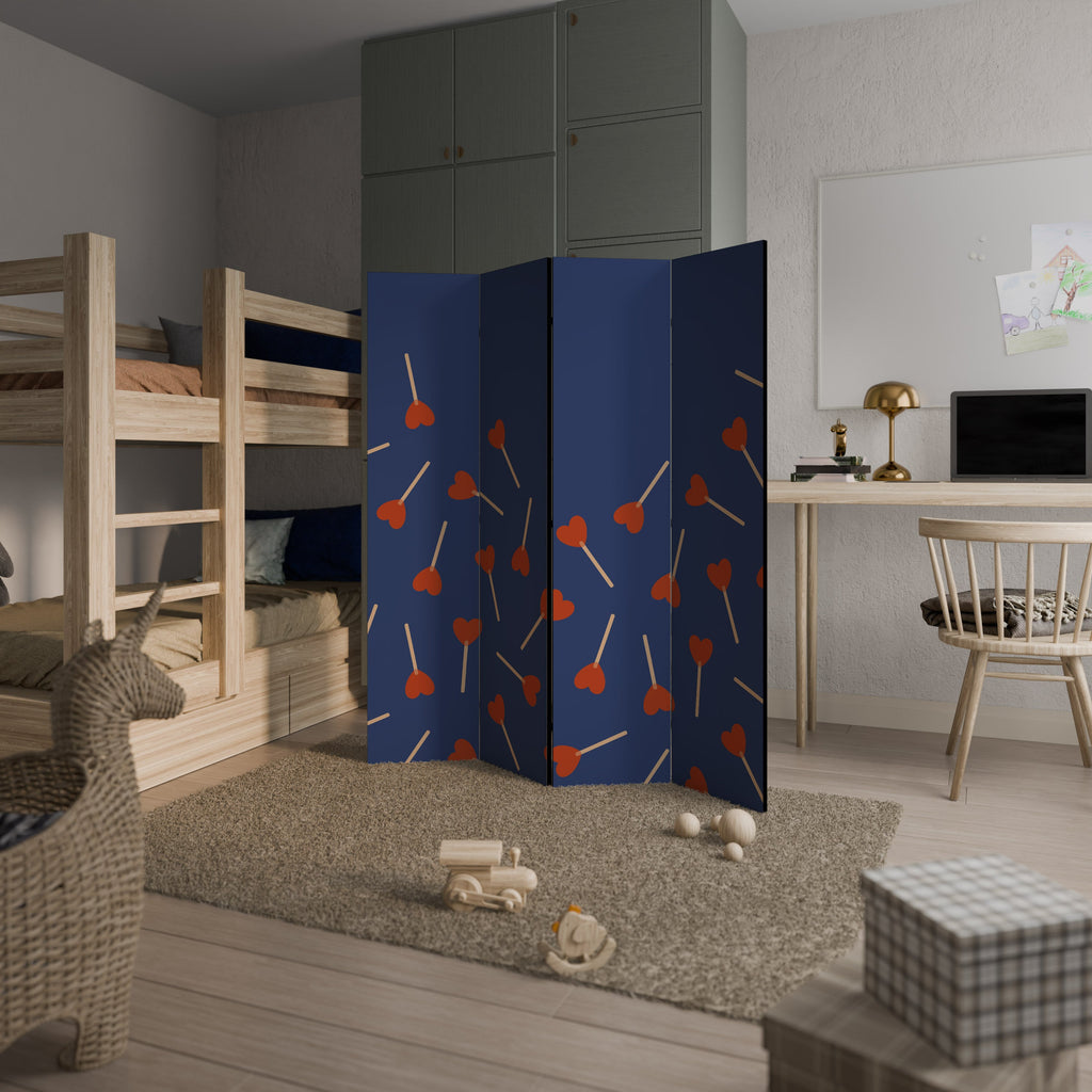 SWEET LOVE Biombo Decorativo de 4 Painéis