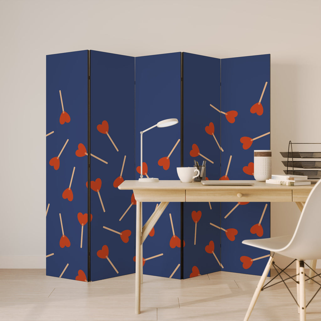 SWEET LOVE Decorative 5-Panel Room Divider