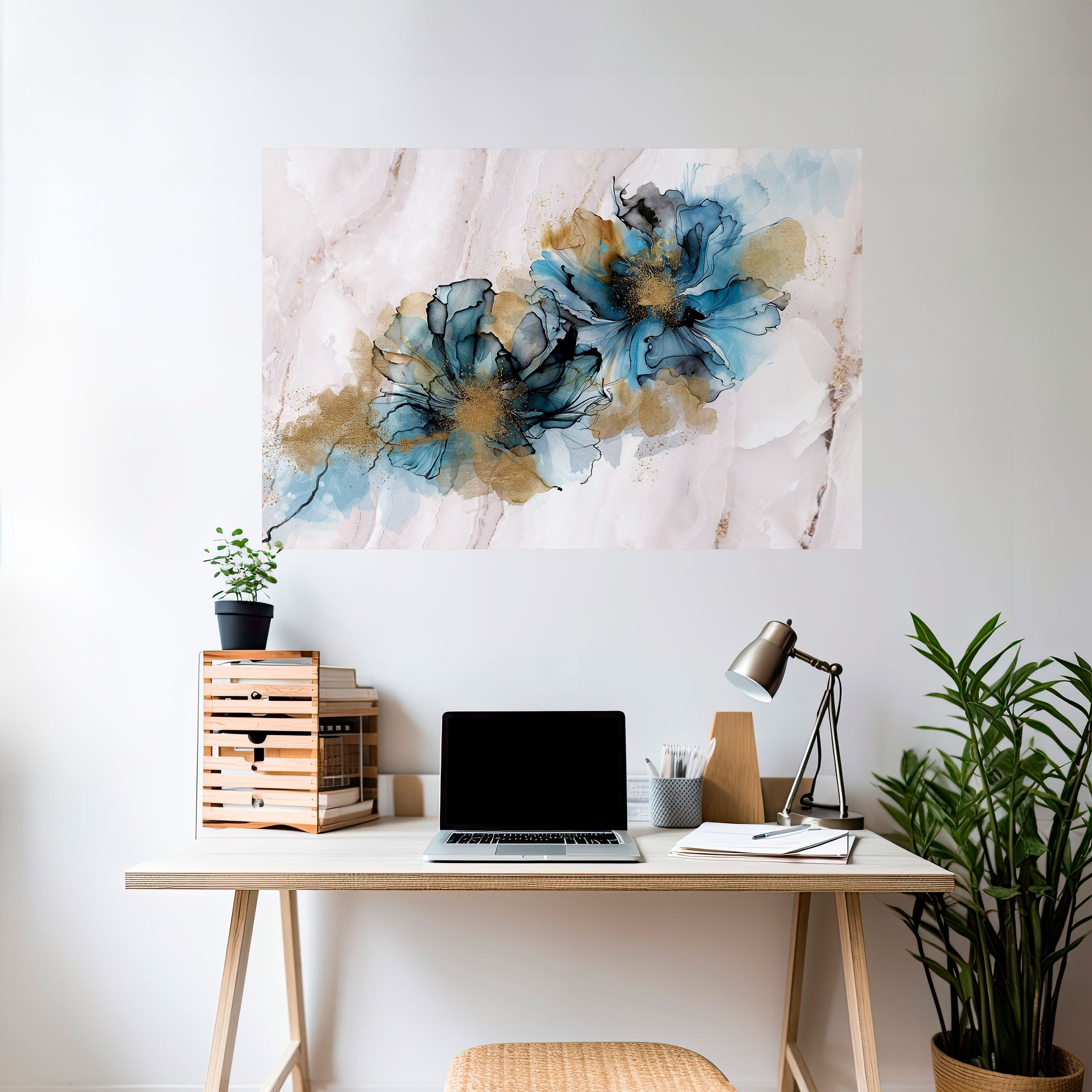 SPLASHED ELEGANCE Peel and Stick Horizontal Poster