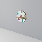 GUMMY BEARS Prateleira Oval Decorativa em Efeito Carvalho