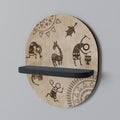 AFRICAN STYLE Prateleira Oval Decorativa em Acabamento Preto