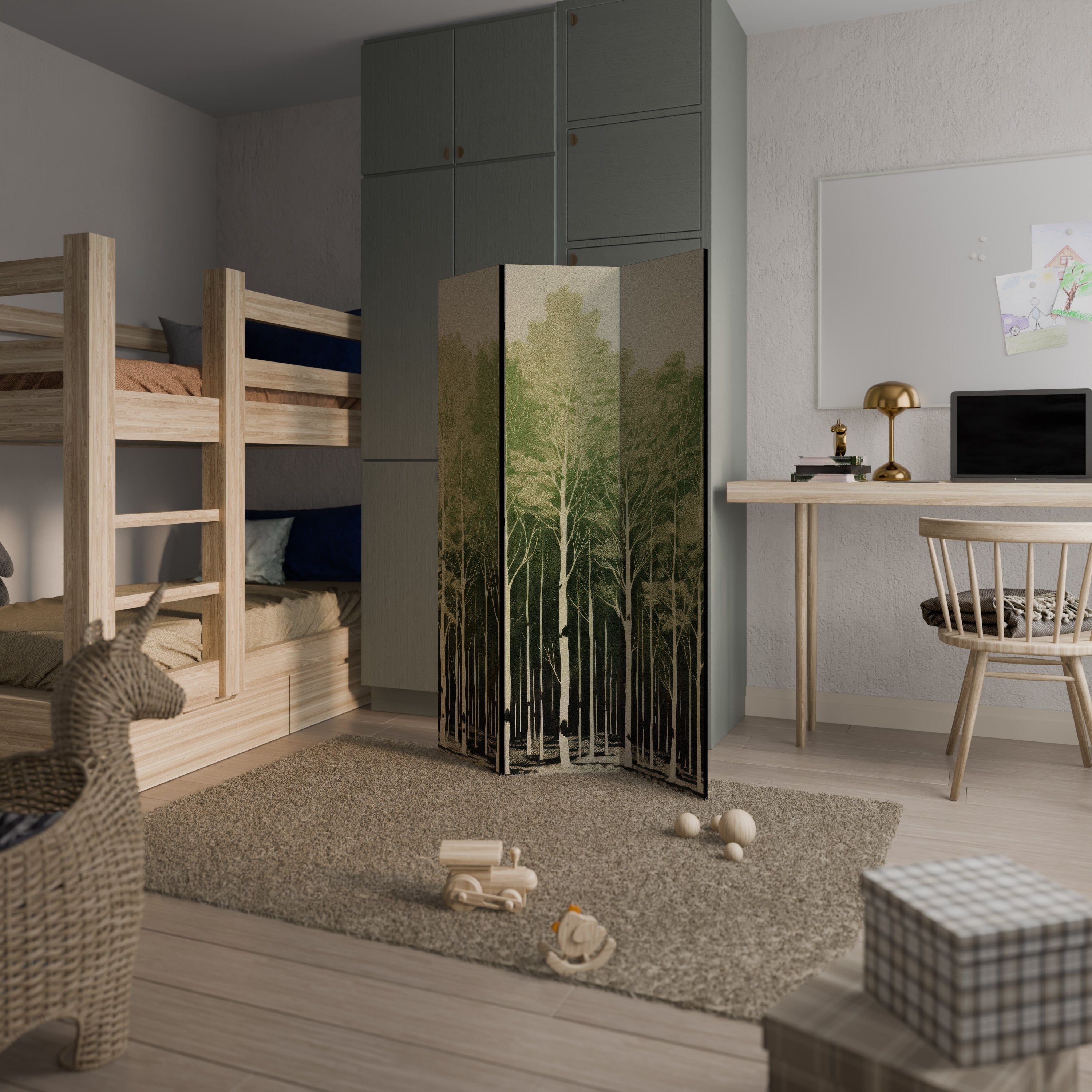 UNKNOWN NATURE Biombo Decorativo de 3 Painéis