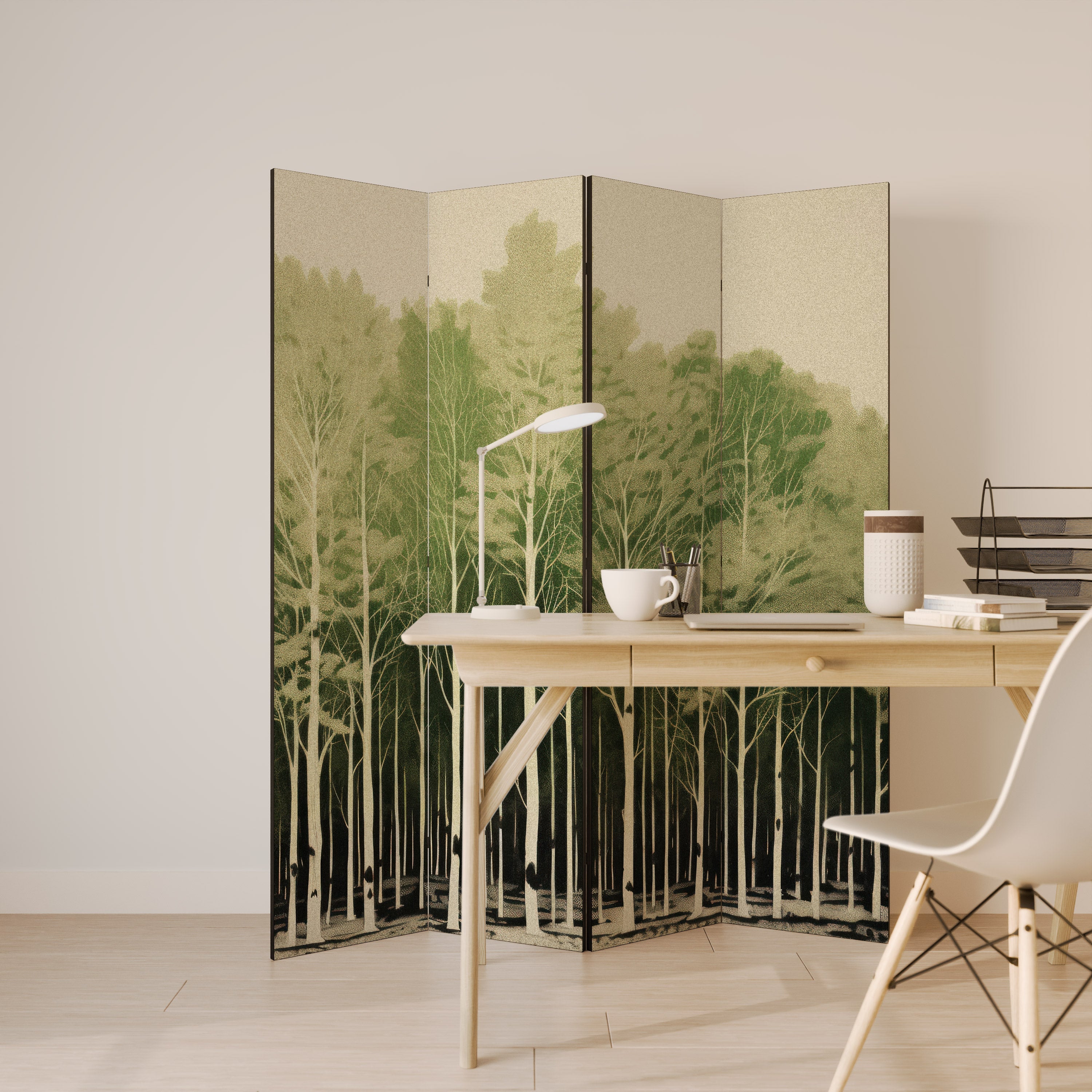 UNKNOWN NATURE Biombo Decorativo de 4 Painéis