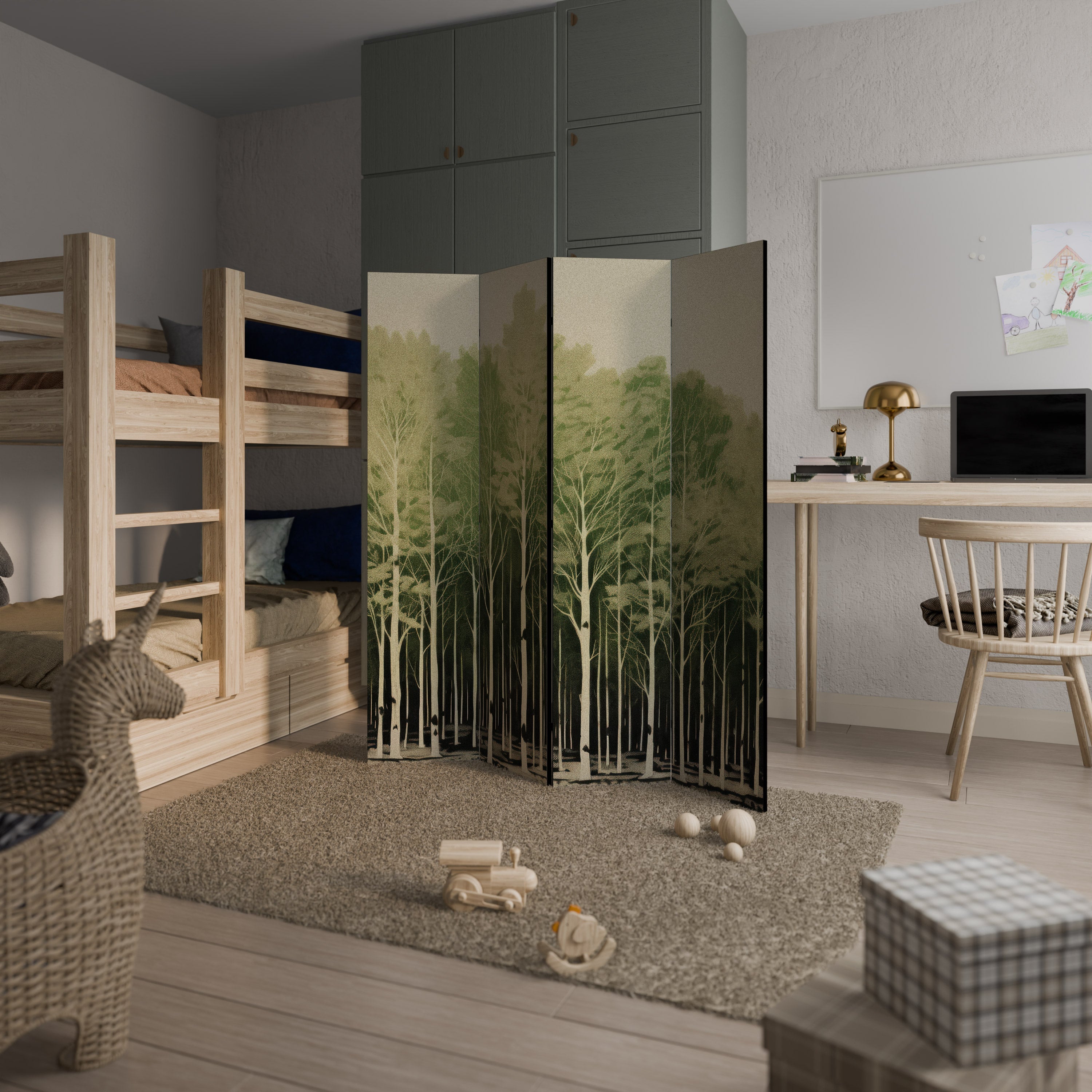 UNKNOWN NATURE Biombo Decorativo de 4 Painéis