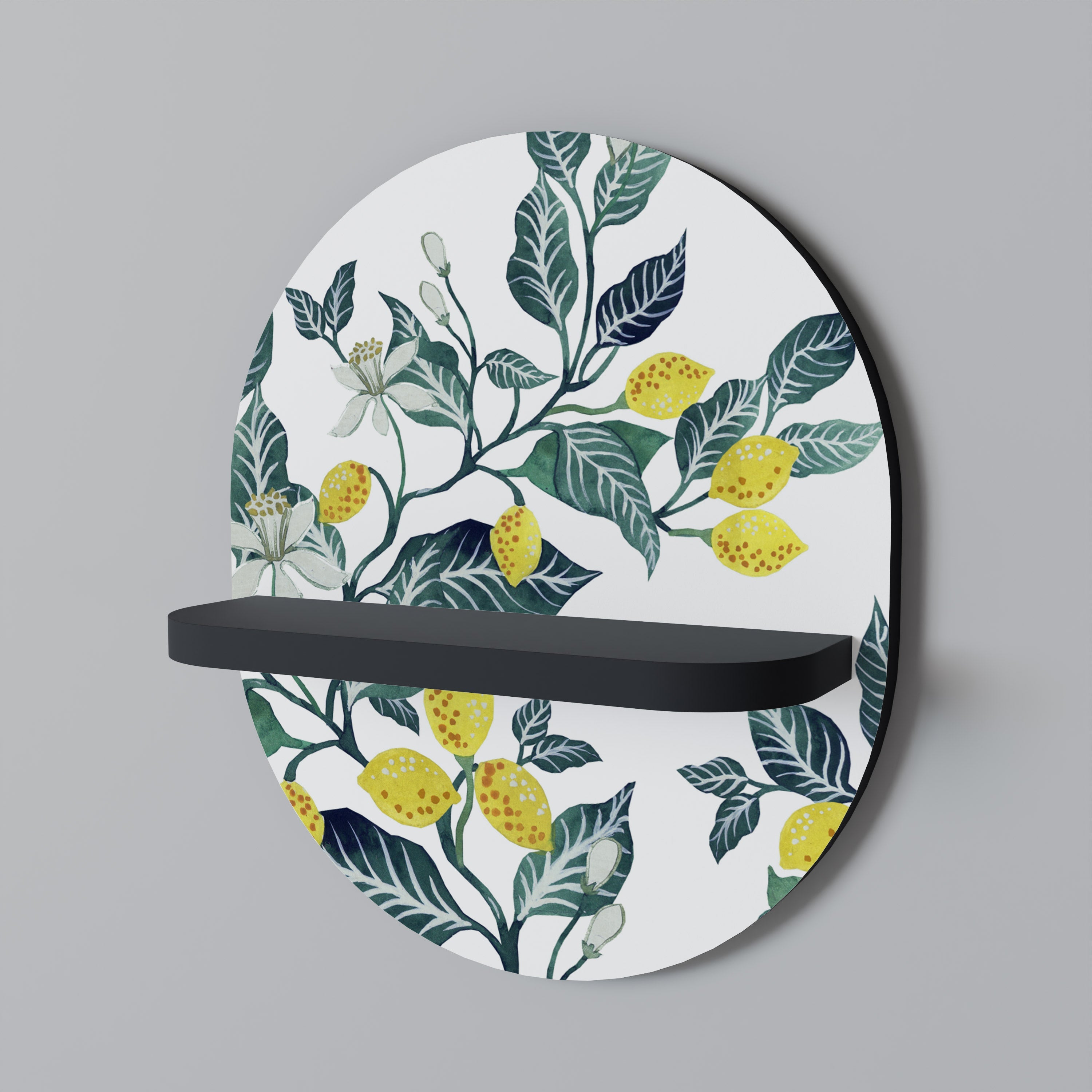 LEMON TREE Prateleira Oval Decorativa em Acabamento Preto