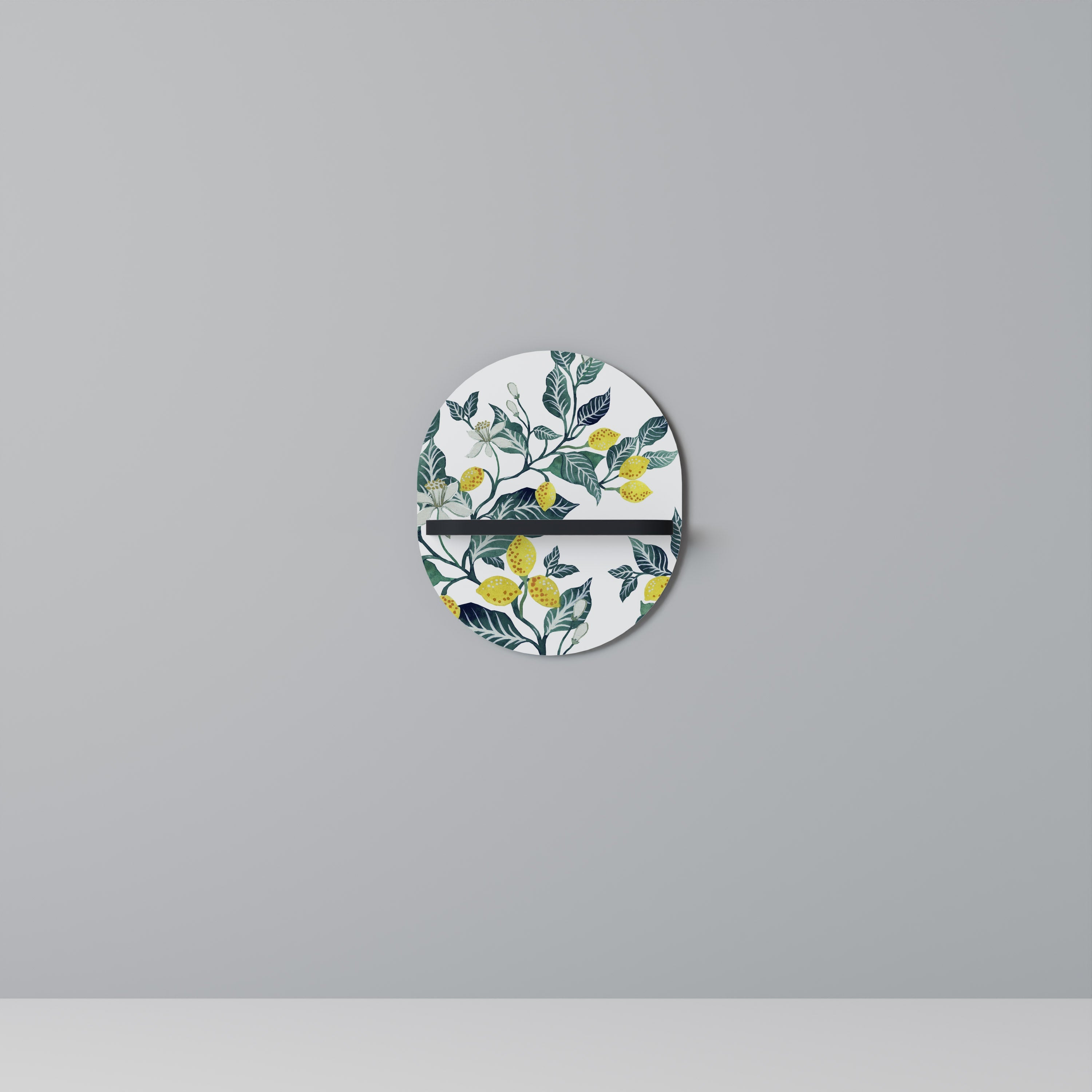 LEMON TREE Prateleira Oval Decorativa em Acabamento Preto