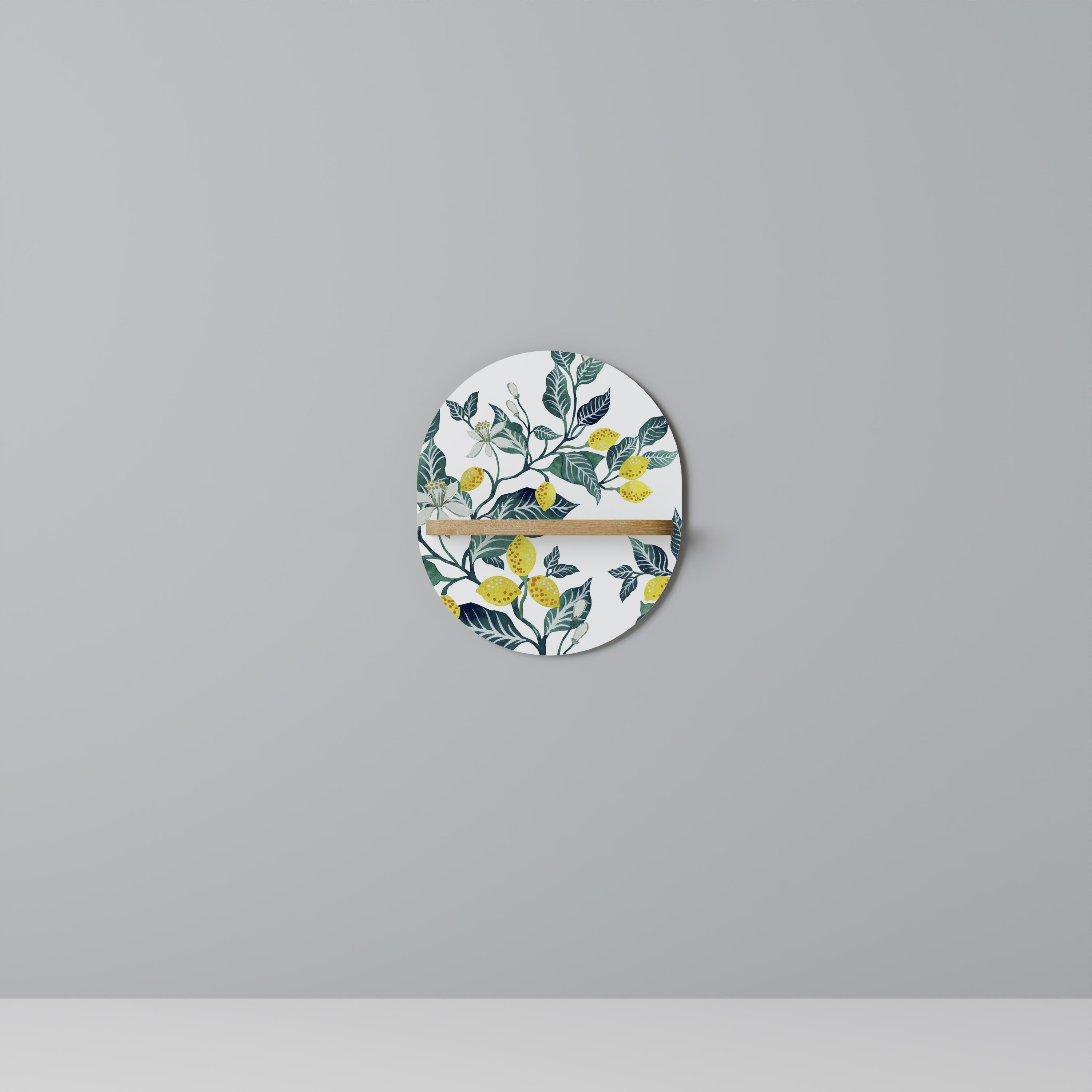 LEMON TREE Prateleira Oval Decorativa em Efeito Carvalho