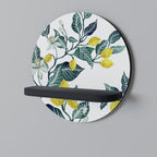 LEMON TREE Round Art Shelf In Black Finish