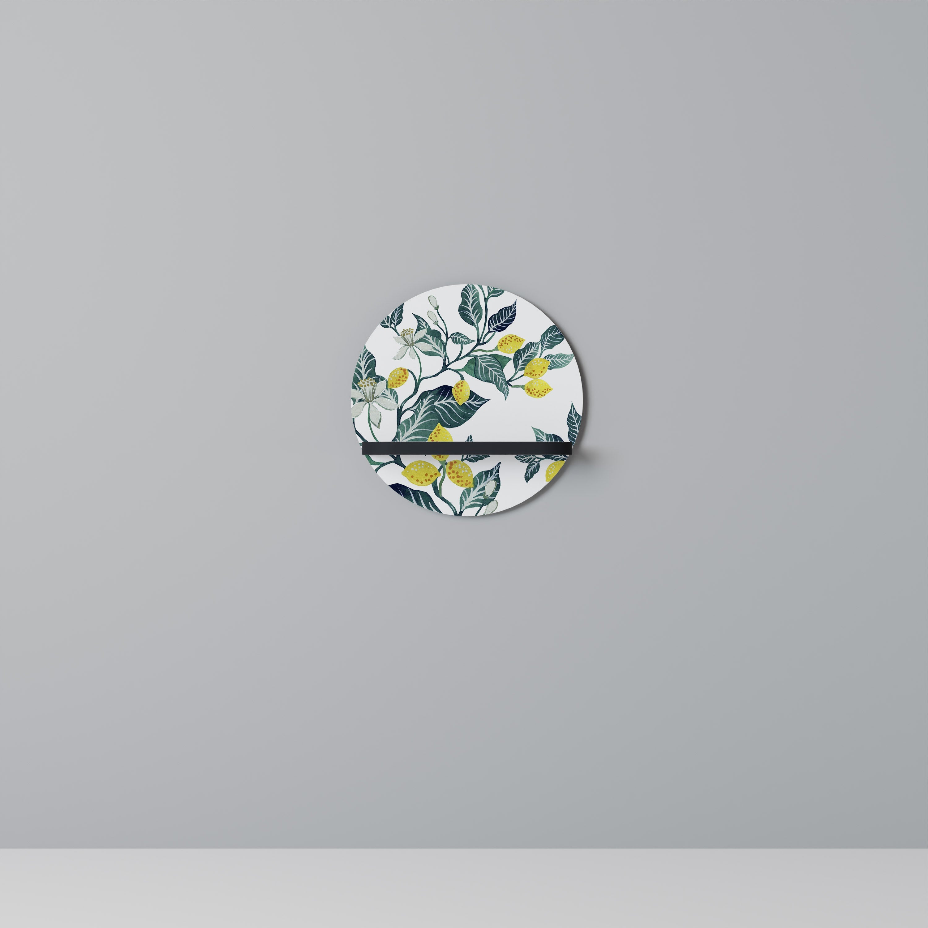 LEMON TREE Prateleira Redonda Decorativa em Acabamento Preto