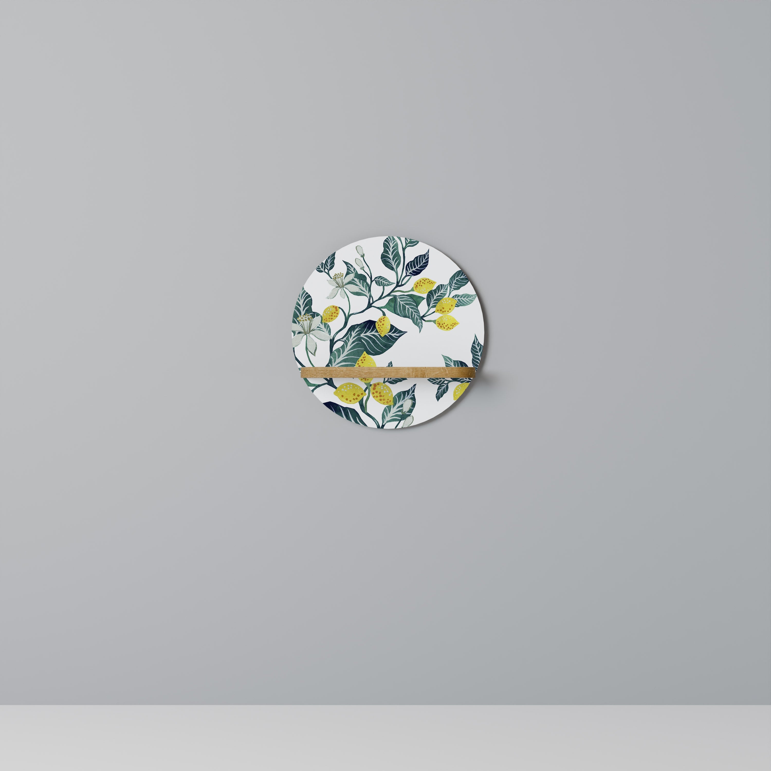 LEMON TREE Prateleira Redonda Decorativa em Efeito Carvalho