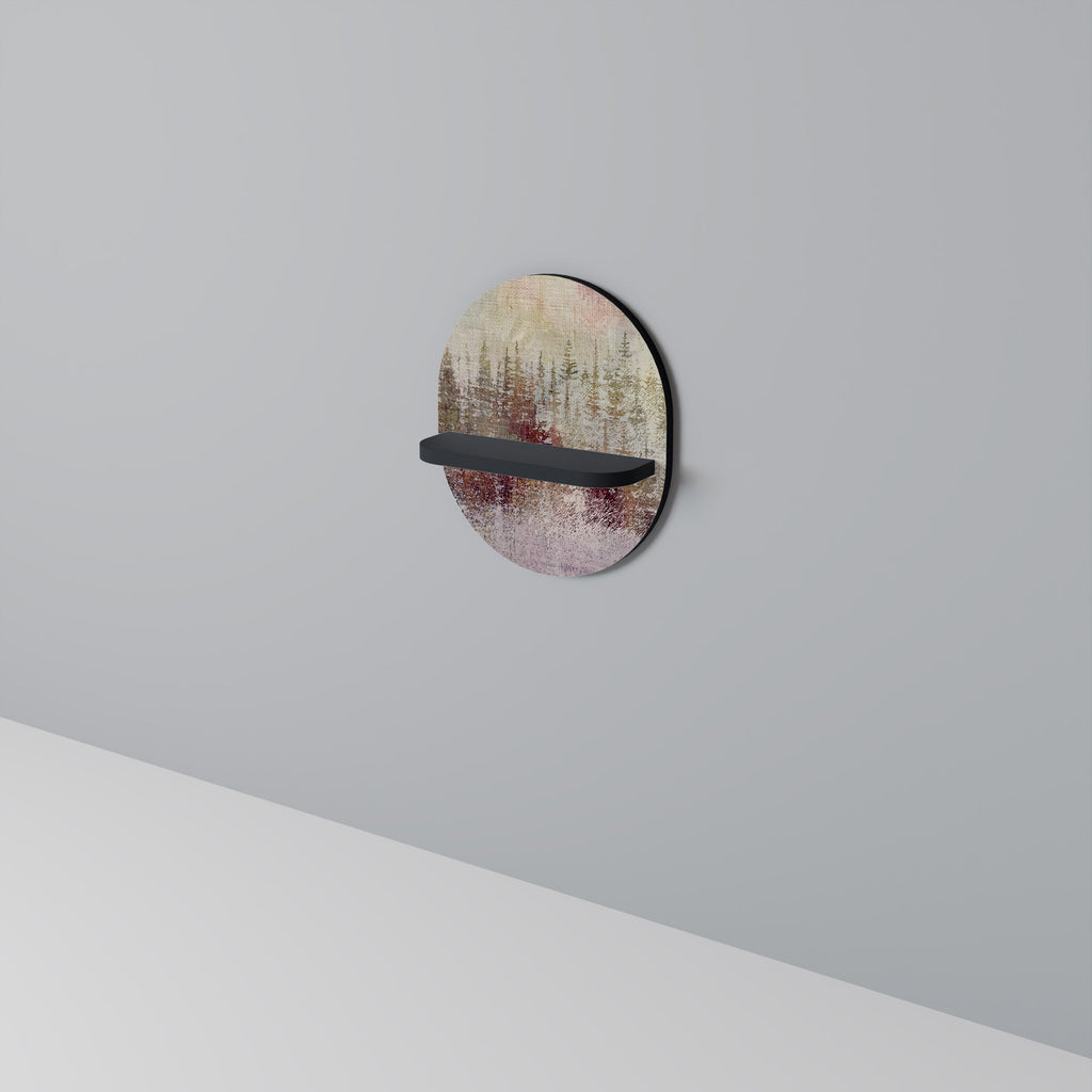 VEILED SUMMIT Oval Art Shelf In Black Finish