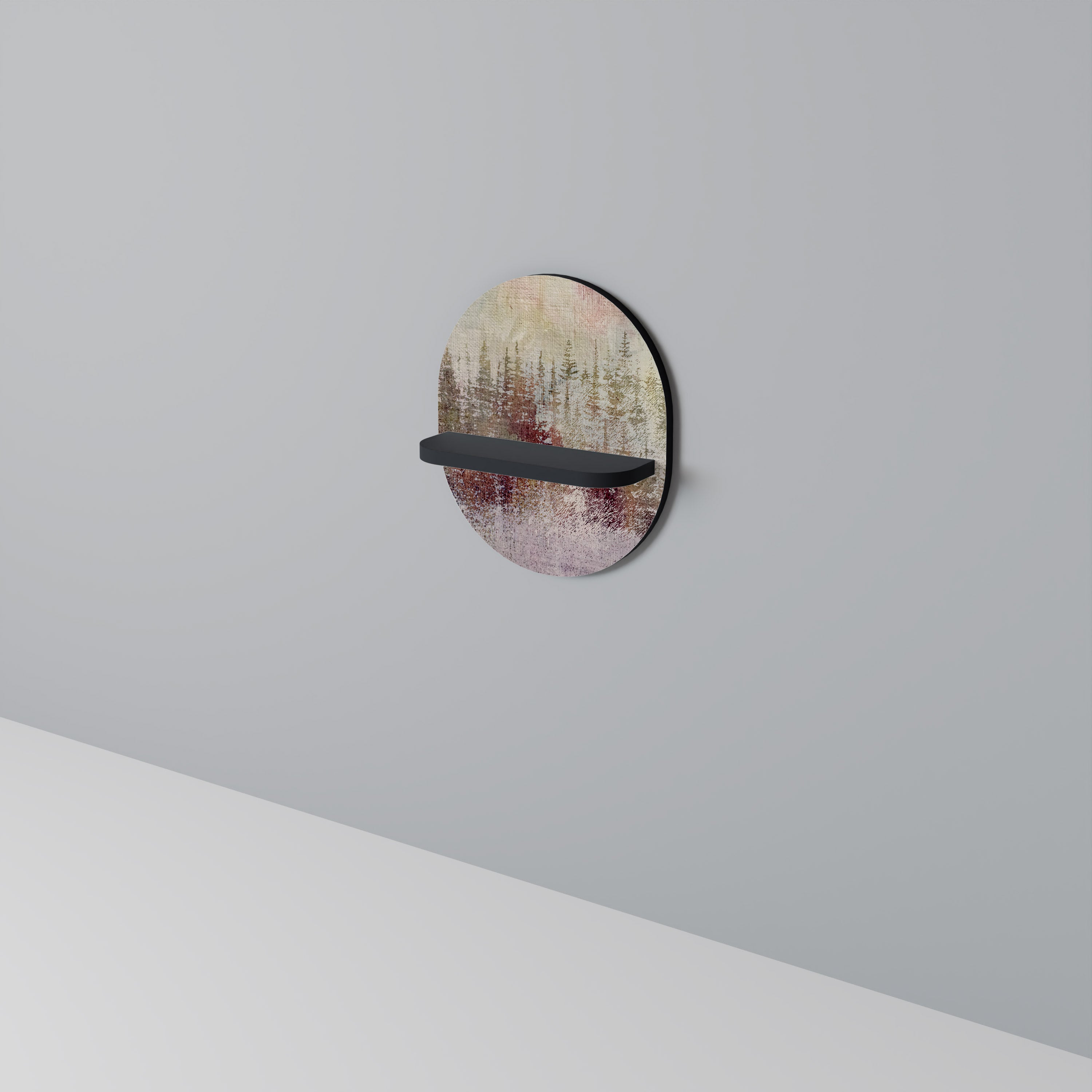 VEILED SUMMIT Prateleira Oval Decorativa em Acabamento Preto