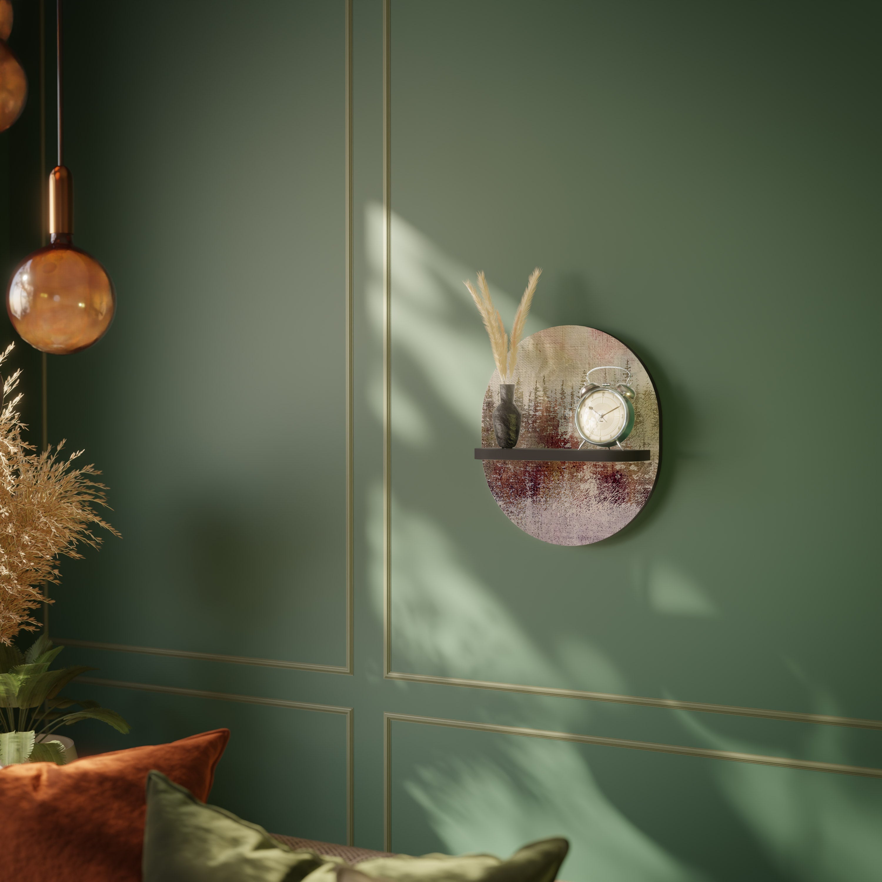 VEILED SUMMIT Prateleira Oval Decorativa em Acabamento Preto