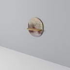 VEILED SUMMIT Prateleira Oval Decorativa em Efeito Carvalho