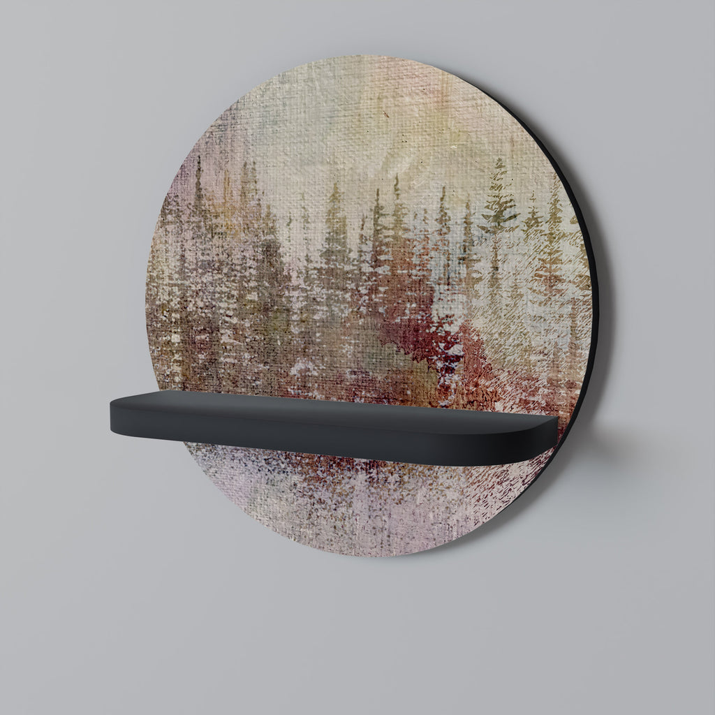 VEILED SUMMIT Prateleira Redonda Decorativa em Acabamento Preto