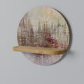 VEILED SUMMIT Prateleira Redonda Decorativa em Efeito Carvalho