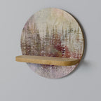 VEILED SUMMIT Prateleira Redonda Decorativa em Efeito Carvalho