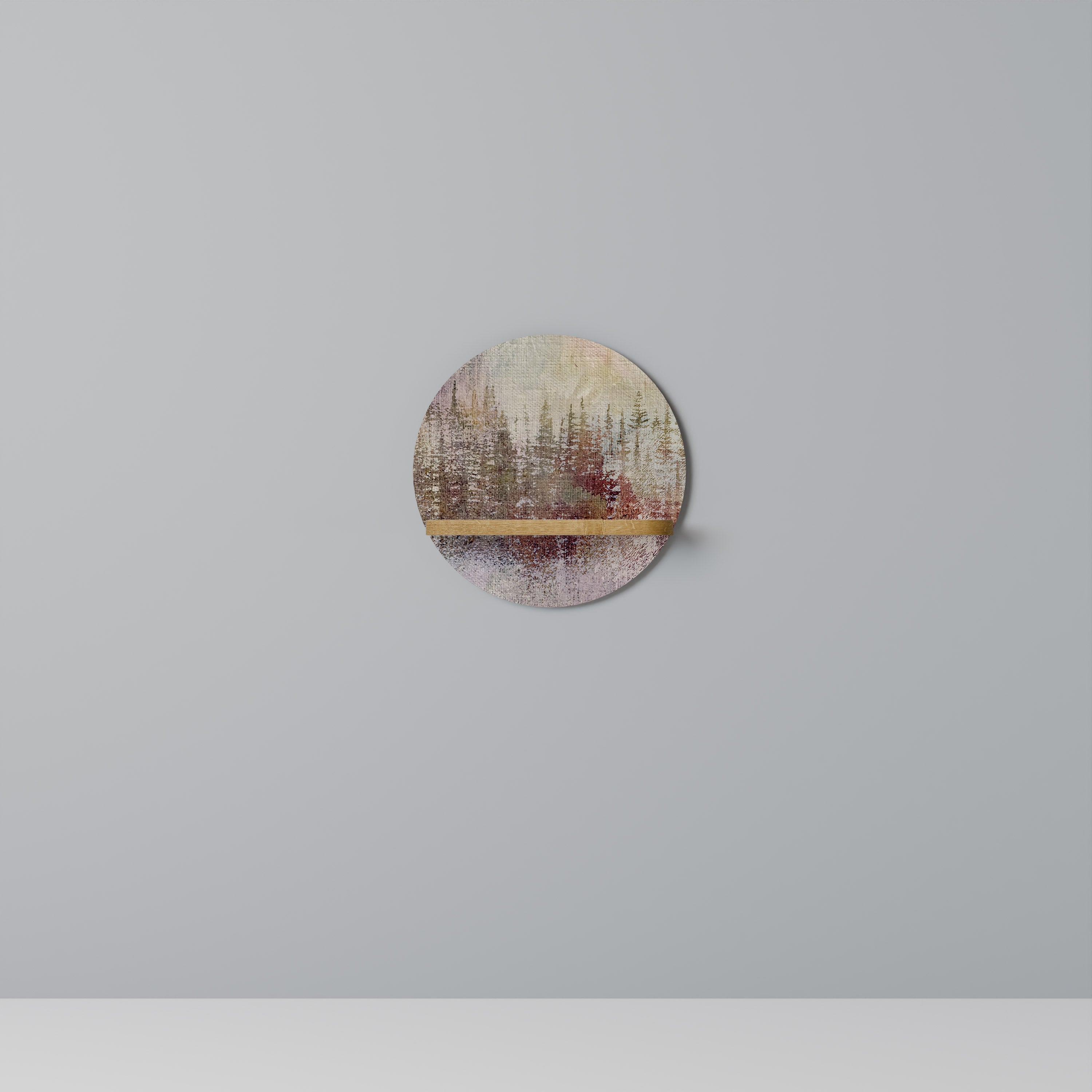 VEILED SUMMIT Prateleira Redonda Decorativa em Efeito Carvalho