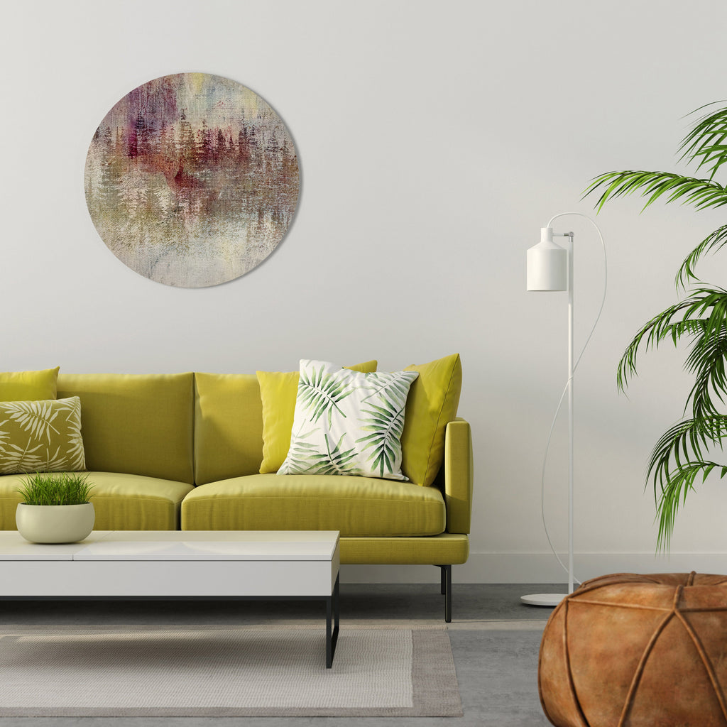 VEILED SUMMIT Round Wall Art