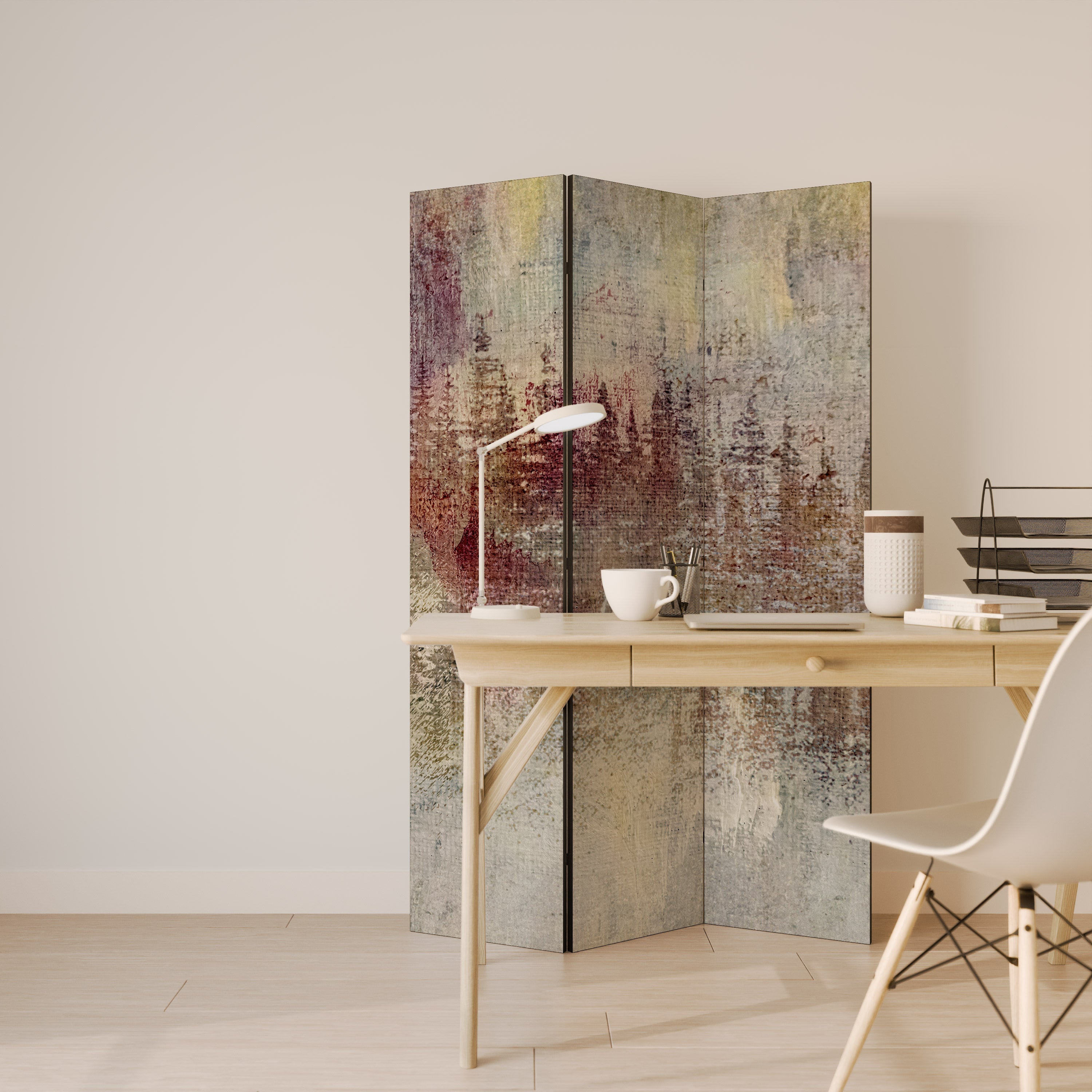 VEILED SUMMIT Biombo Decorativo de 3 Painéis