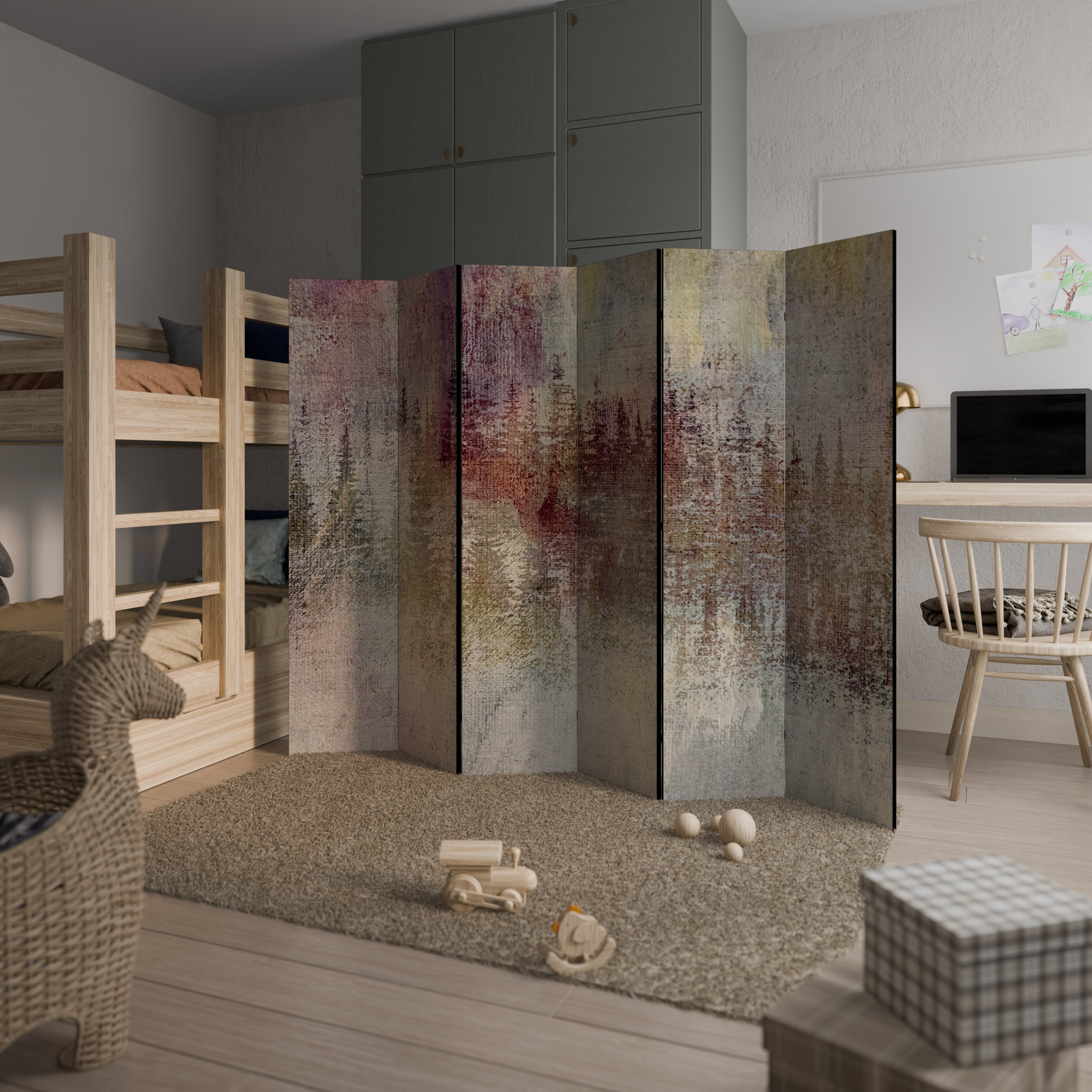 VEILED SUMMIT Biombo de 6 Painéis