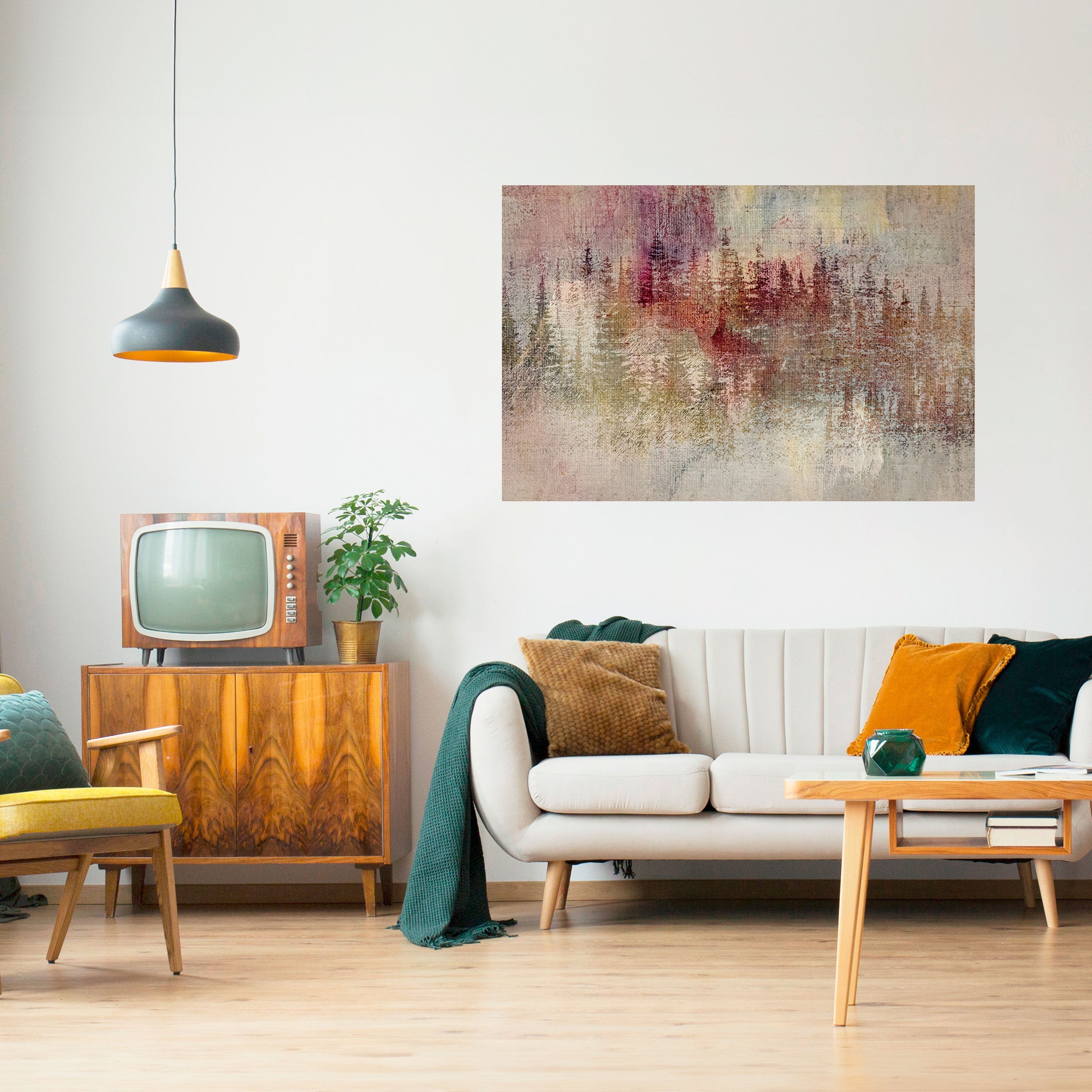 VEILED SUMMIT Peel and Stick Horizontal Poster