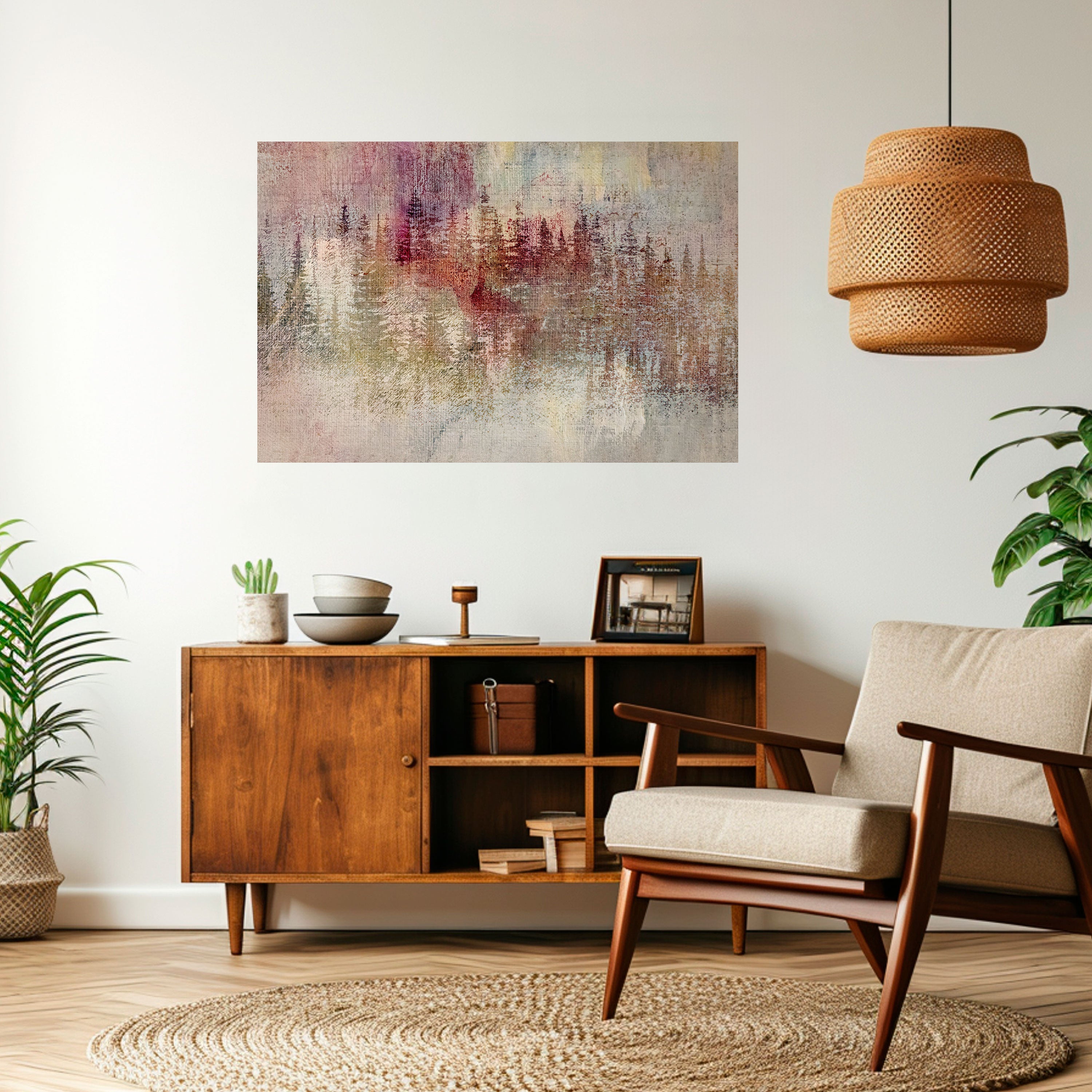 VEILED SUMMIT Peel and Stick Horizontal Poster