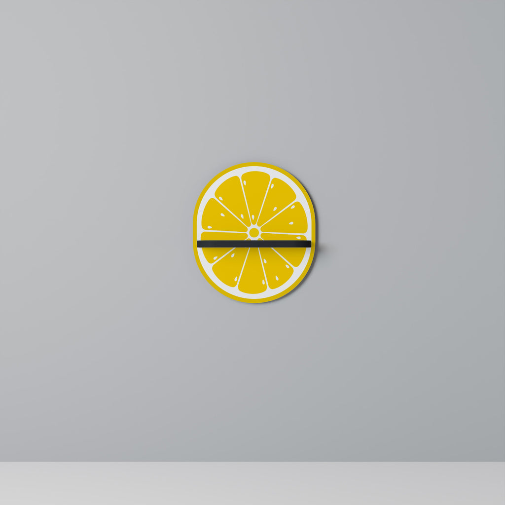 STRENGTHENING LEMON Prateleira Oval Decorativa em Acabamento Preto