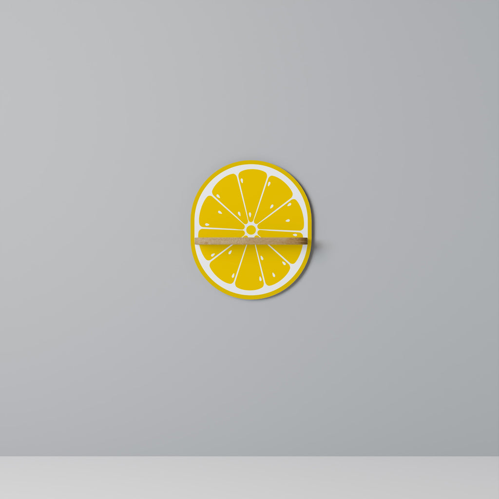 STRENGTHENING LEMON Prateleira Oval Decorativa em Efeito Carvalho