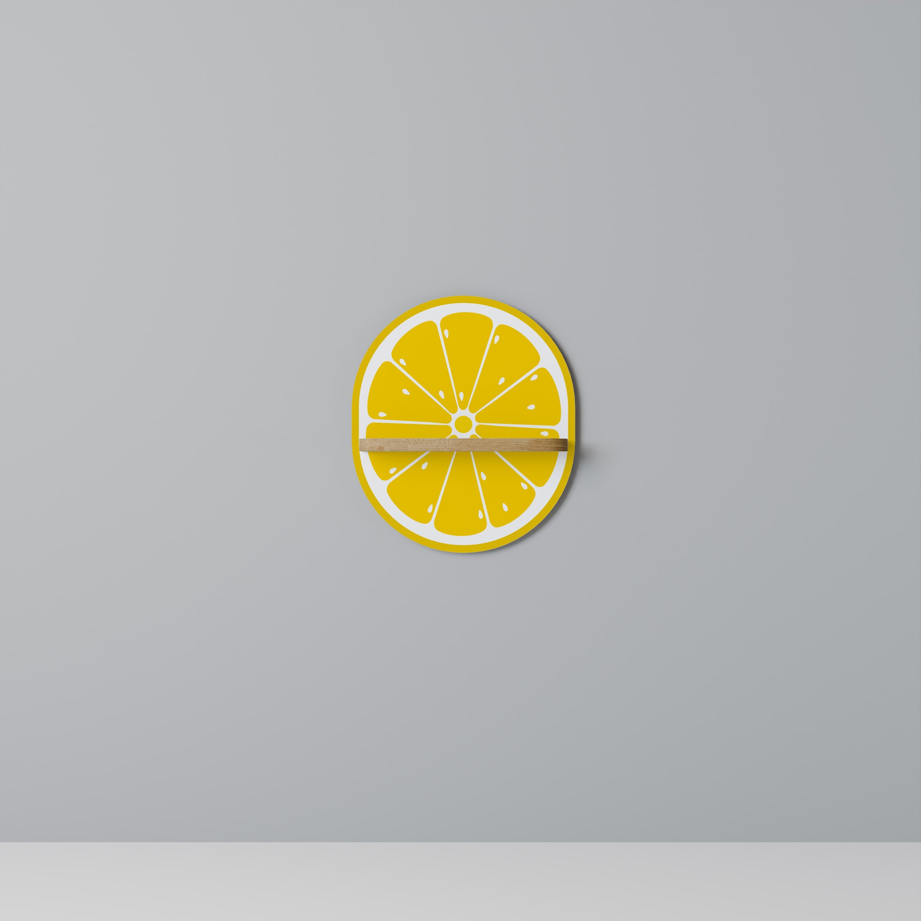 STRENGTHENING LEMON Prateleira Oval Decorativa em Efeito Carvalho