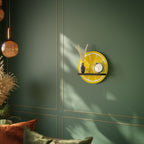 STRENGTHENING LEMON Prateleira Redonda Decorativa em Acabamento Preto