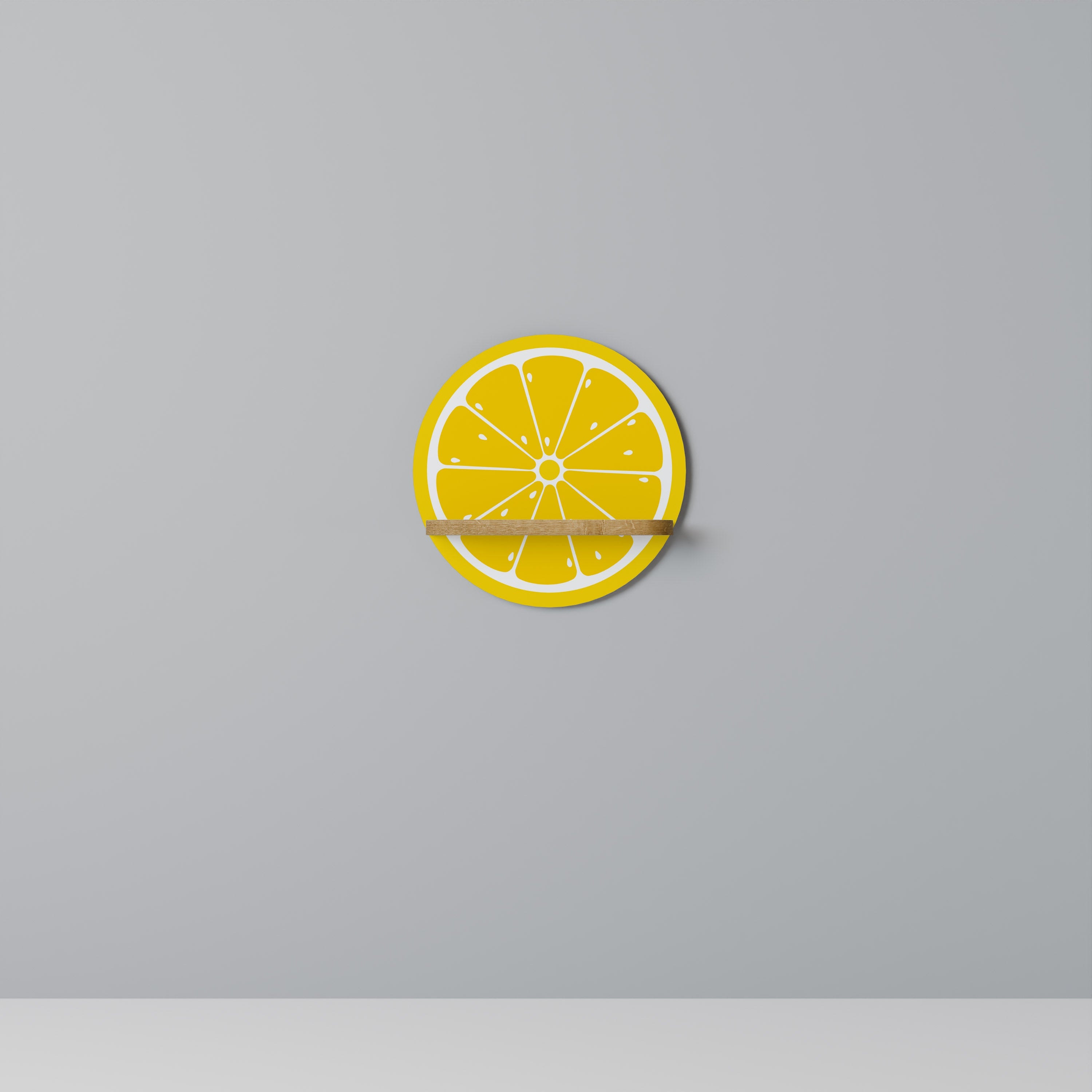 STRENGTHENING LEMON Prateleira Redonda Decorativa em Efeito Carvalho