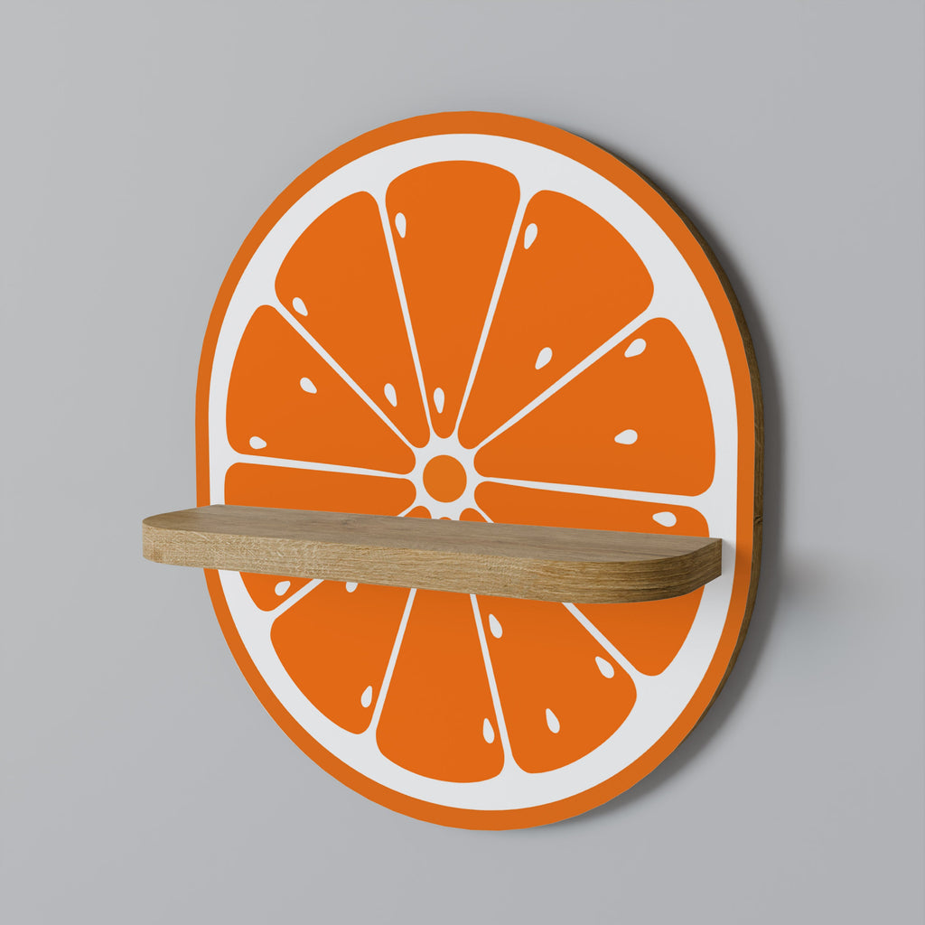 JUICY ORANGE Prateleira Oval Decorativa em Efeito Carvalho