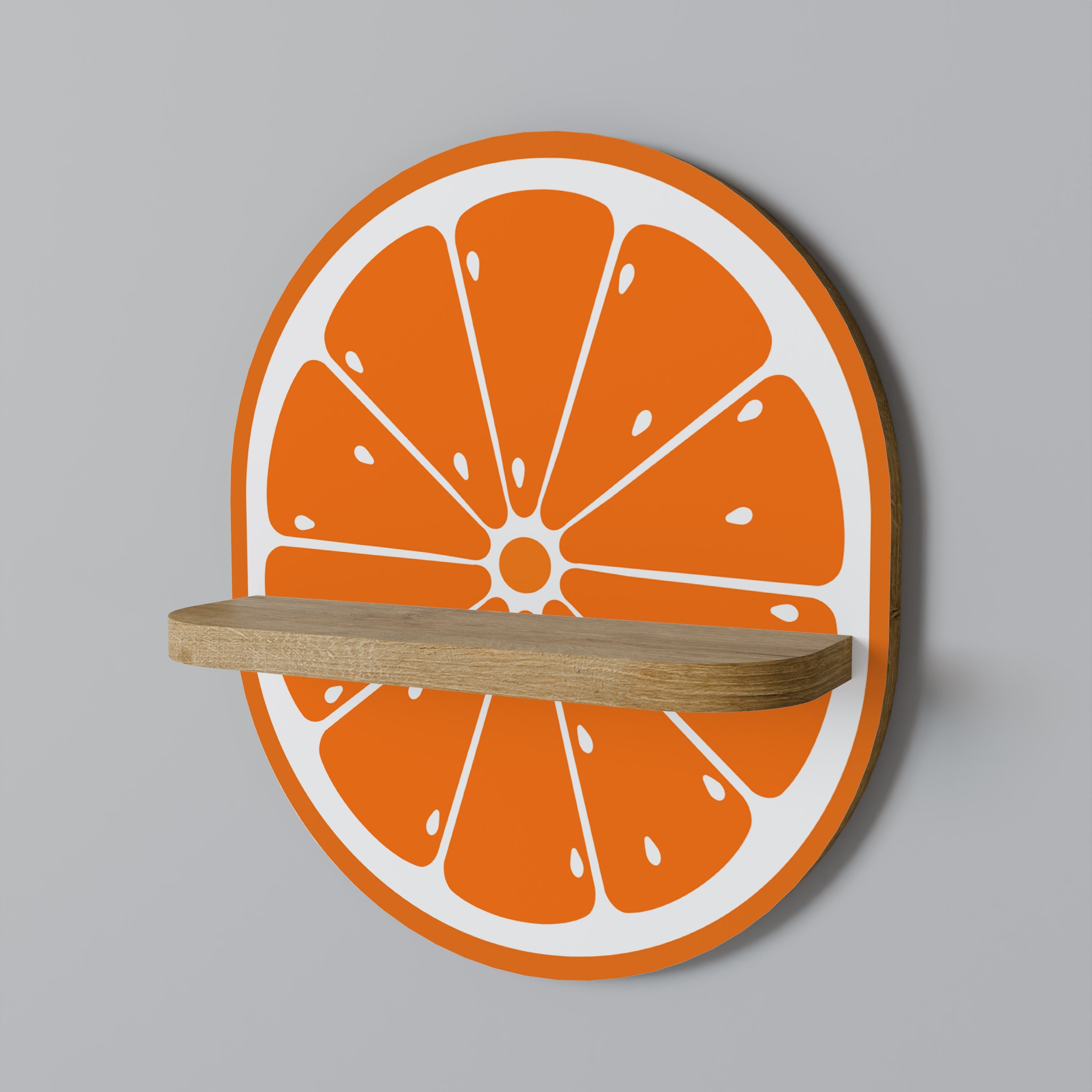 JUICY ORANGE Prateleira Oval Decorativa em Efeito Carvalho