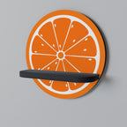 JUICY ORANGE Prateleira Redonda Decorativa em Acabamento Preto