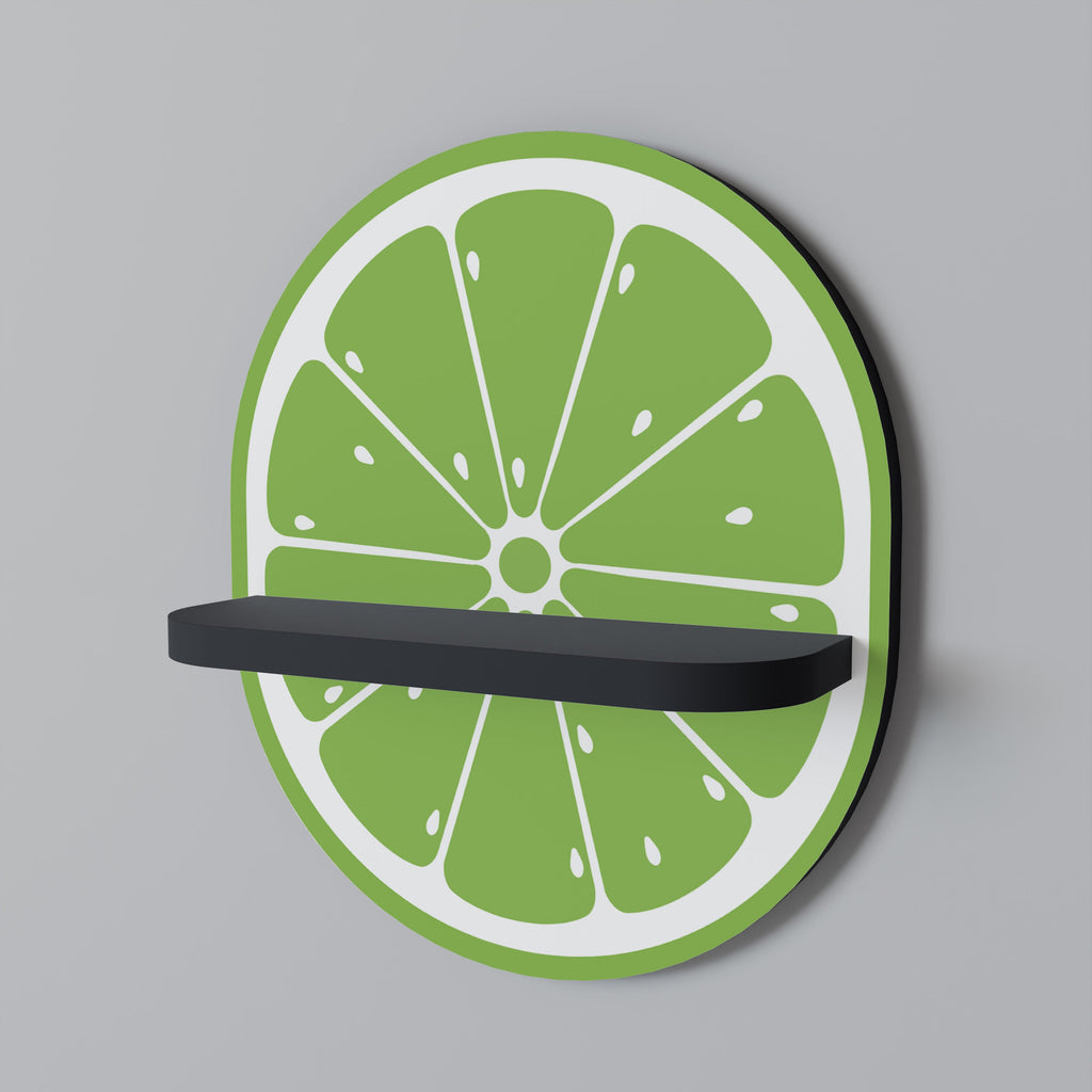 REFRESHING LIME Prateleira Oval Decorativa em Acabamento Preto