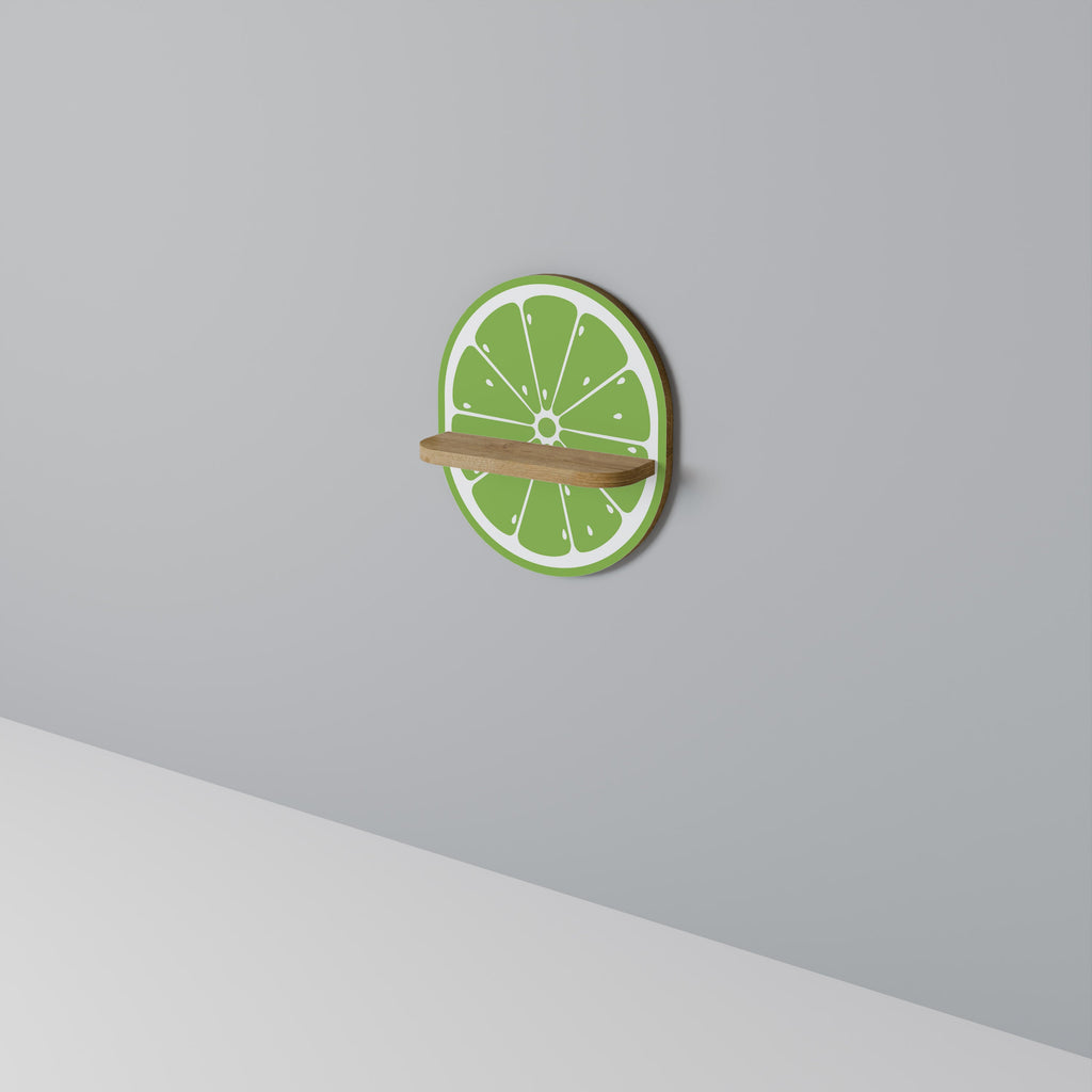 REFRESHING LIME Prateleira Oval Decorativa em Efeito Carvalho