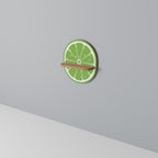 REFRESHING LIME Prateleira Oval Decorativa em Efeito Carvalho