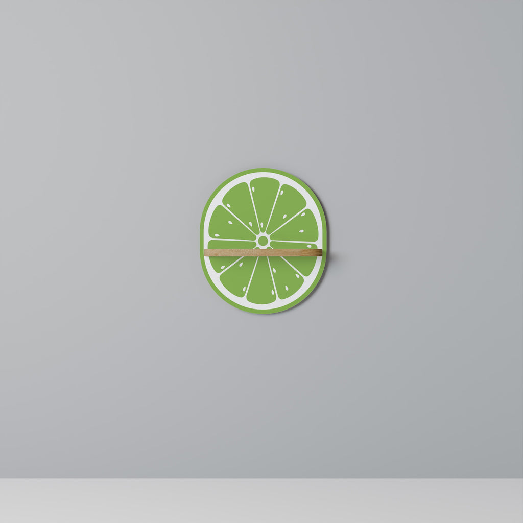 REFRESHING LIME Prateleira Oval Decorativa em Efeito Carvalho