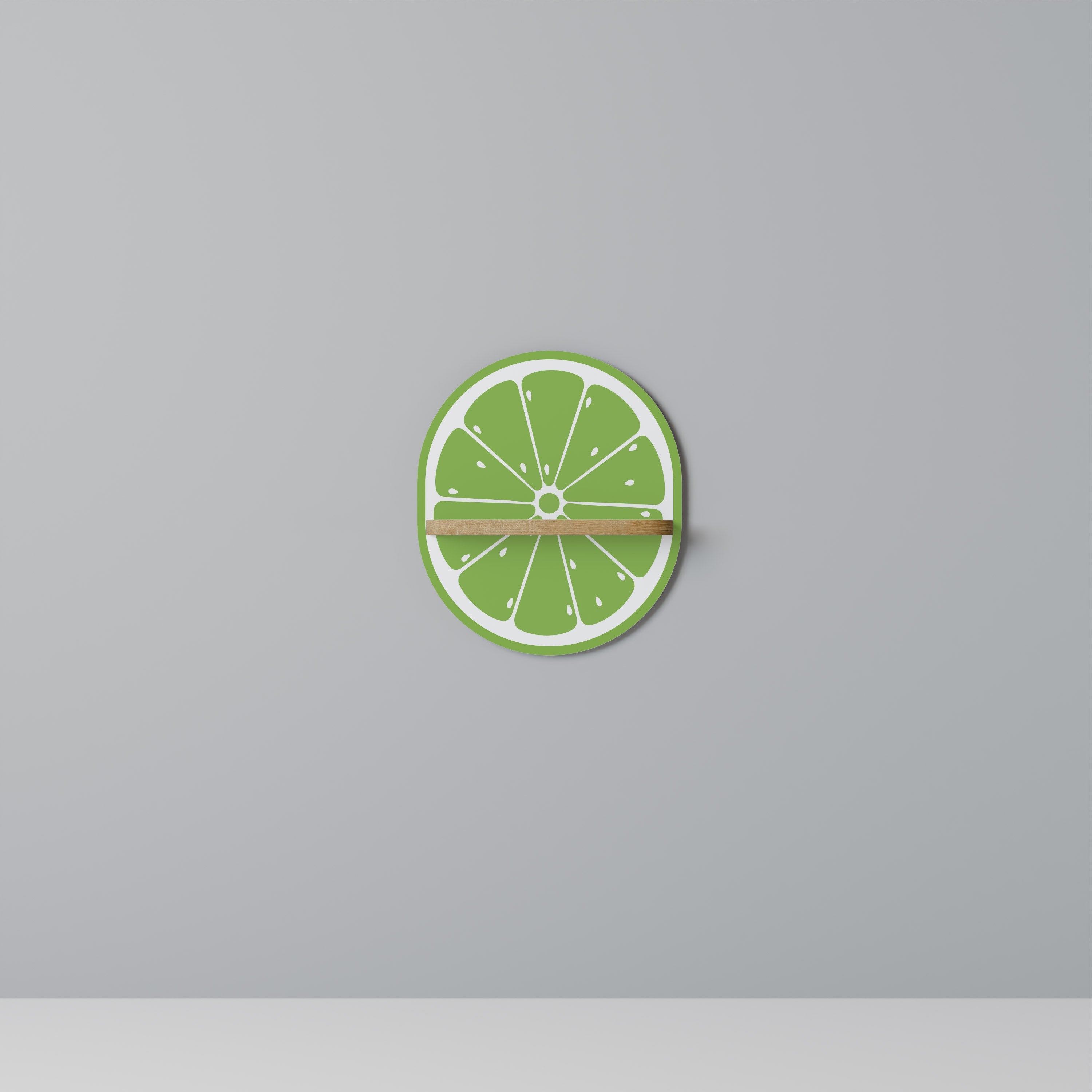 REFRESHING LIME Prateleira Oval Decorativa em Efeito Carvalho