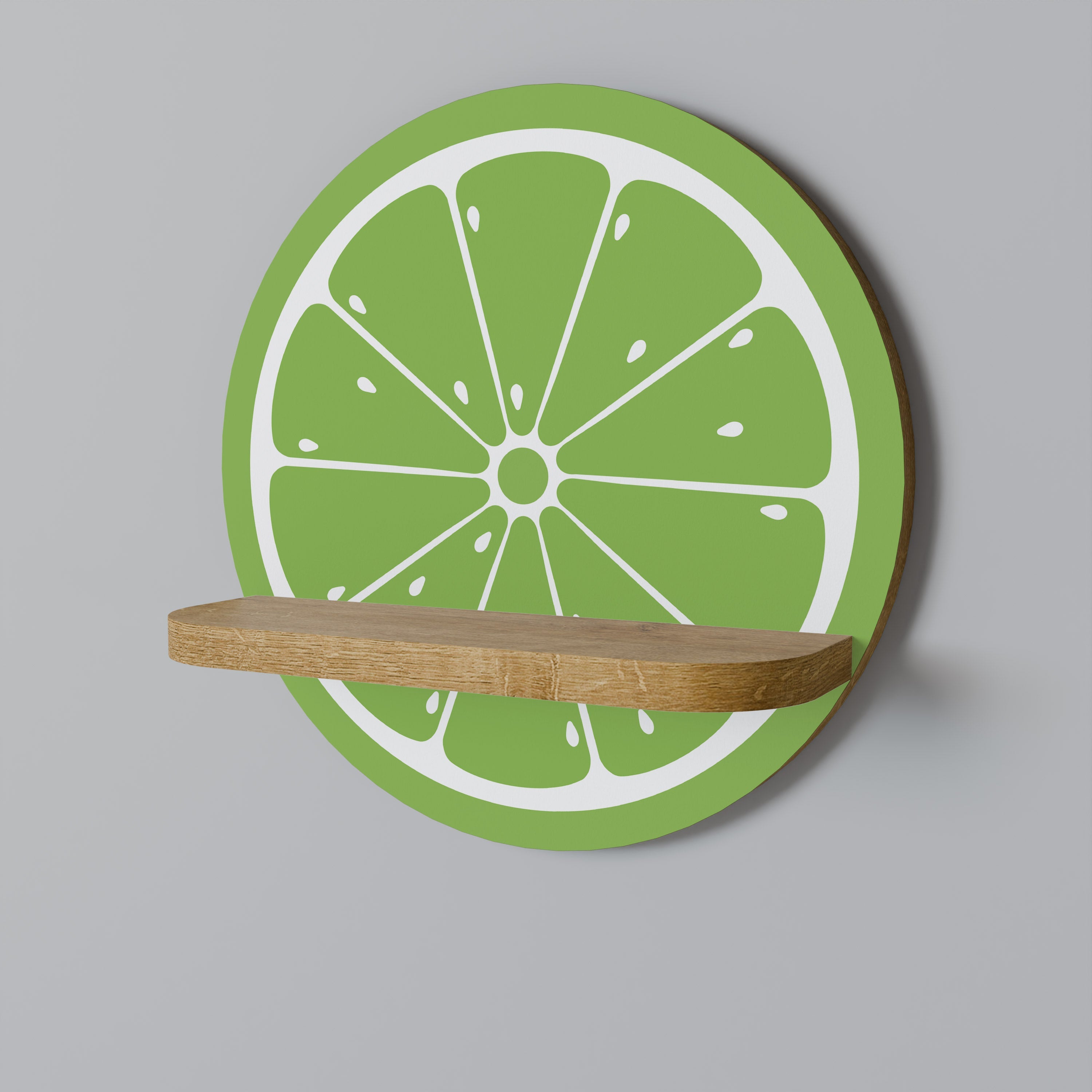 REFRESHING LIME Prateleira Redonda Decorativa em Efeito Carvalho