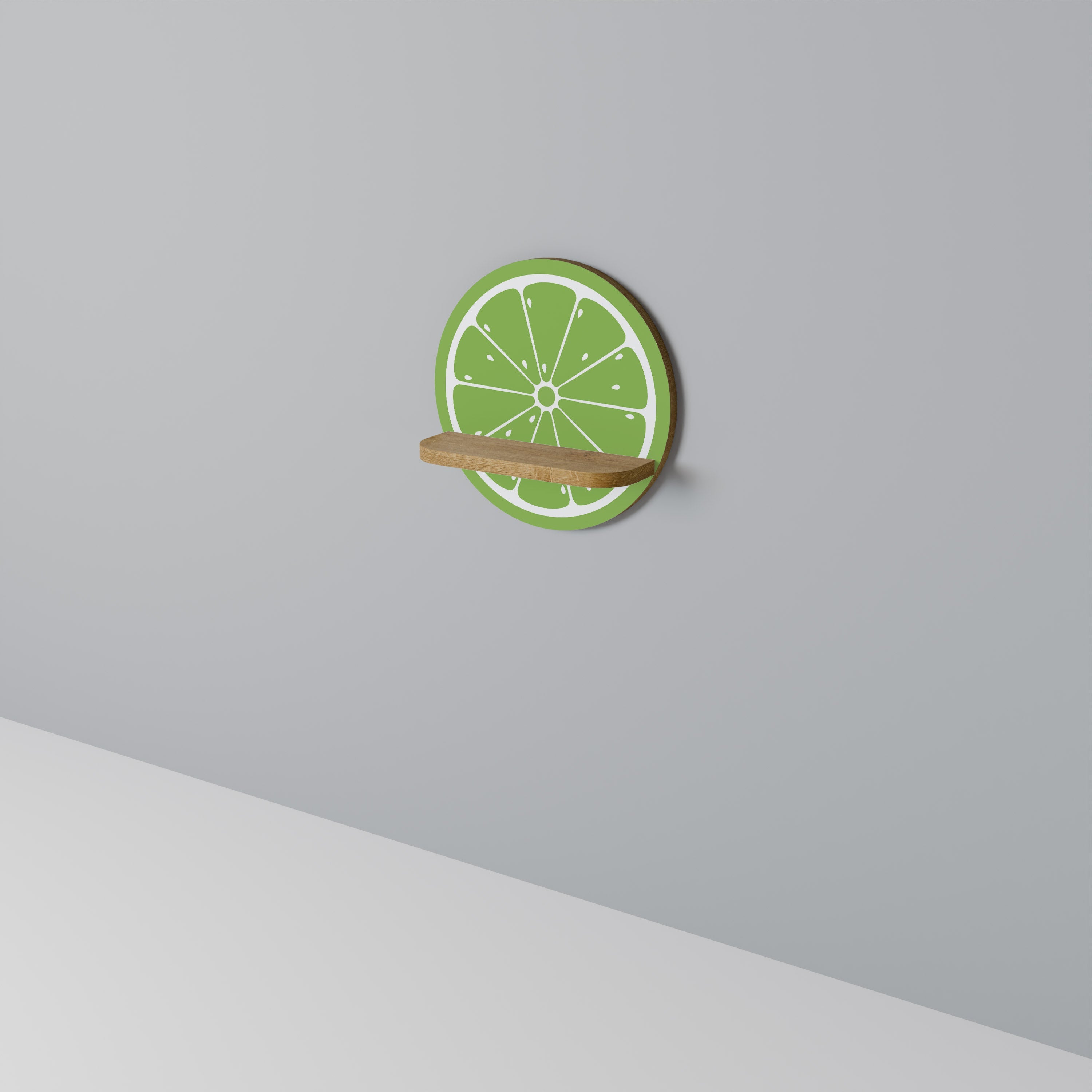 REFRESHING LIME Prateleira Redonda Decorativa em Efeito Carvalho