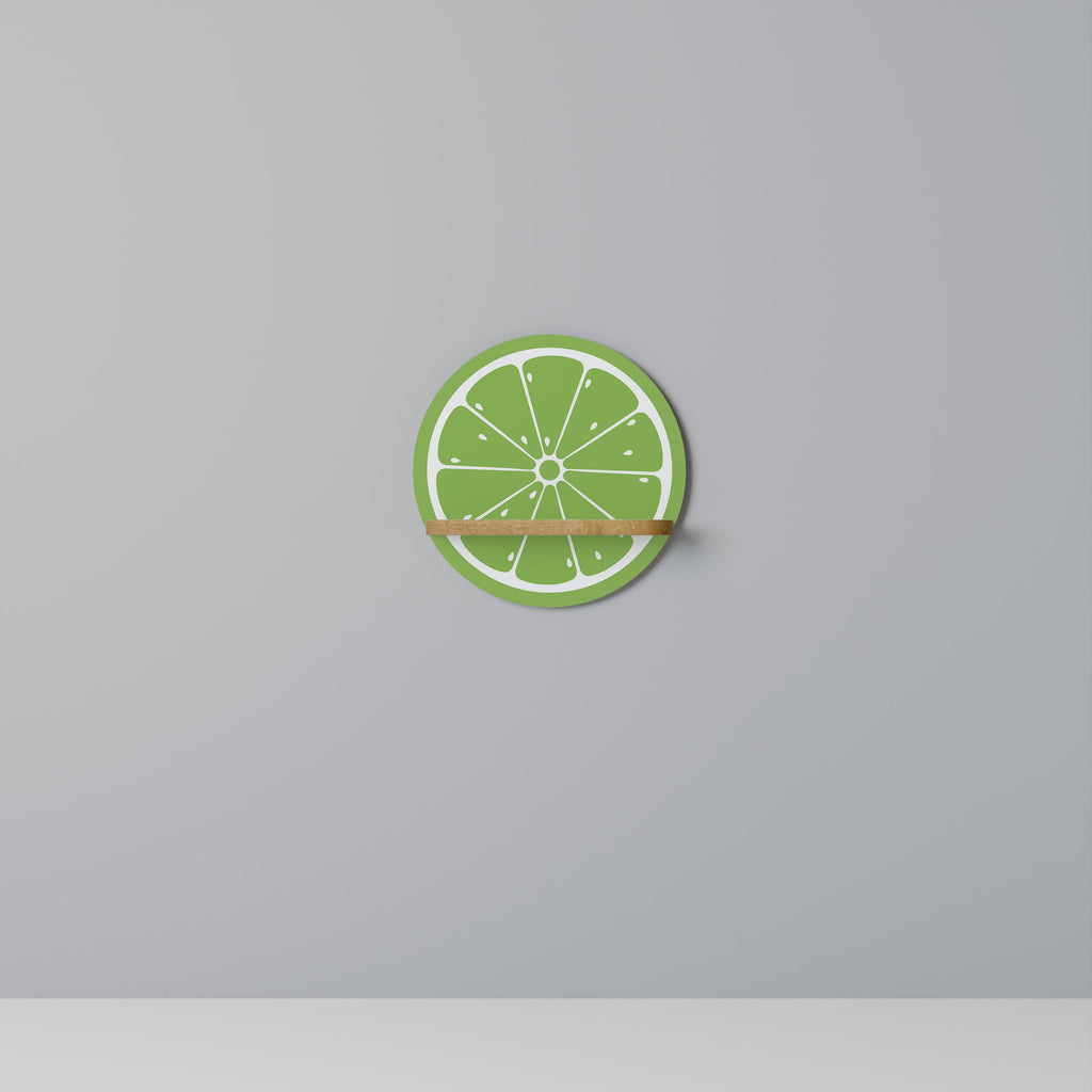 REFRESHING LIME Prateleira Redonda Decorativa em Efeito Carvalho