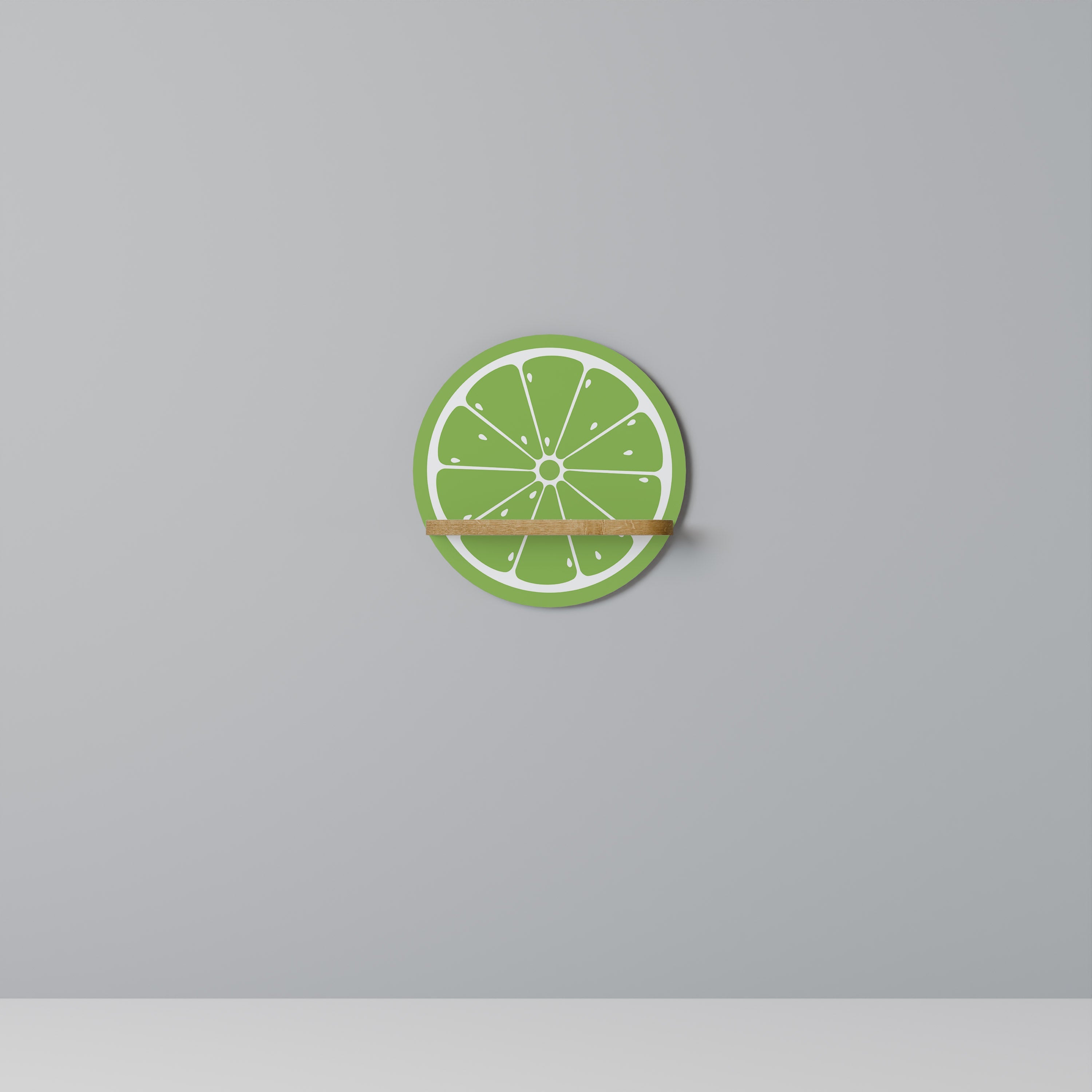 REFRESHING LIME Prateleira Redonda Decorativa em Efeito Carvalho