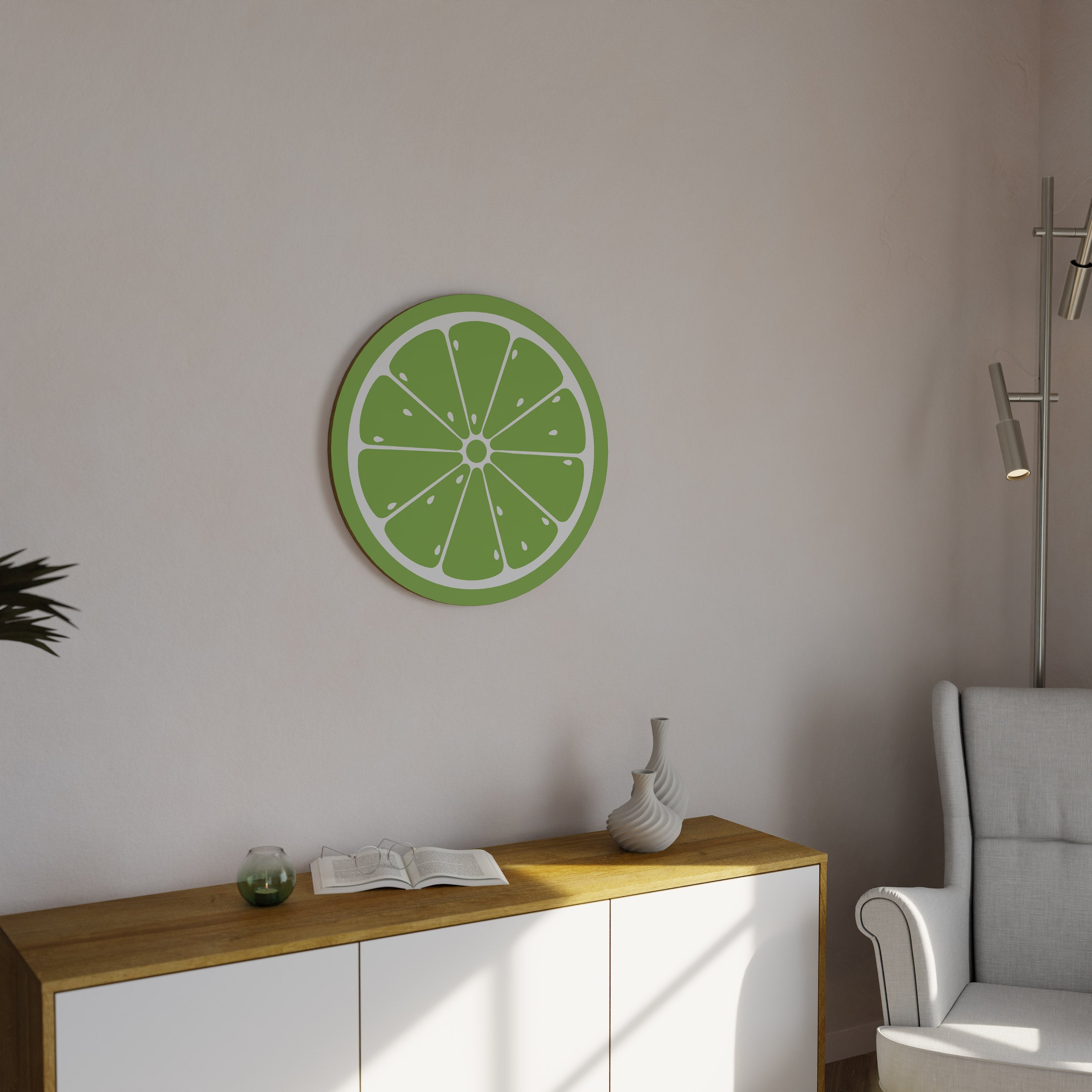 REFRESHING LIME Quadro Redondo Decorativo