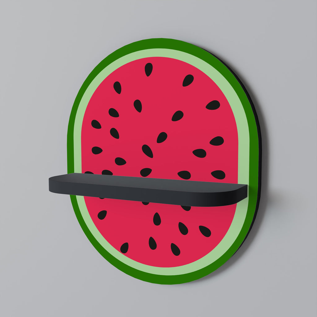 MATURE WATERMELON Prateleira Oval Decorativa em Acabamento Preto