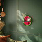 MATURE WATERMELON Prateleira Oval Decorativa em Acabamento Preto